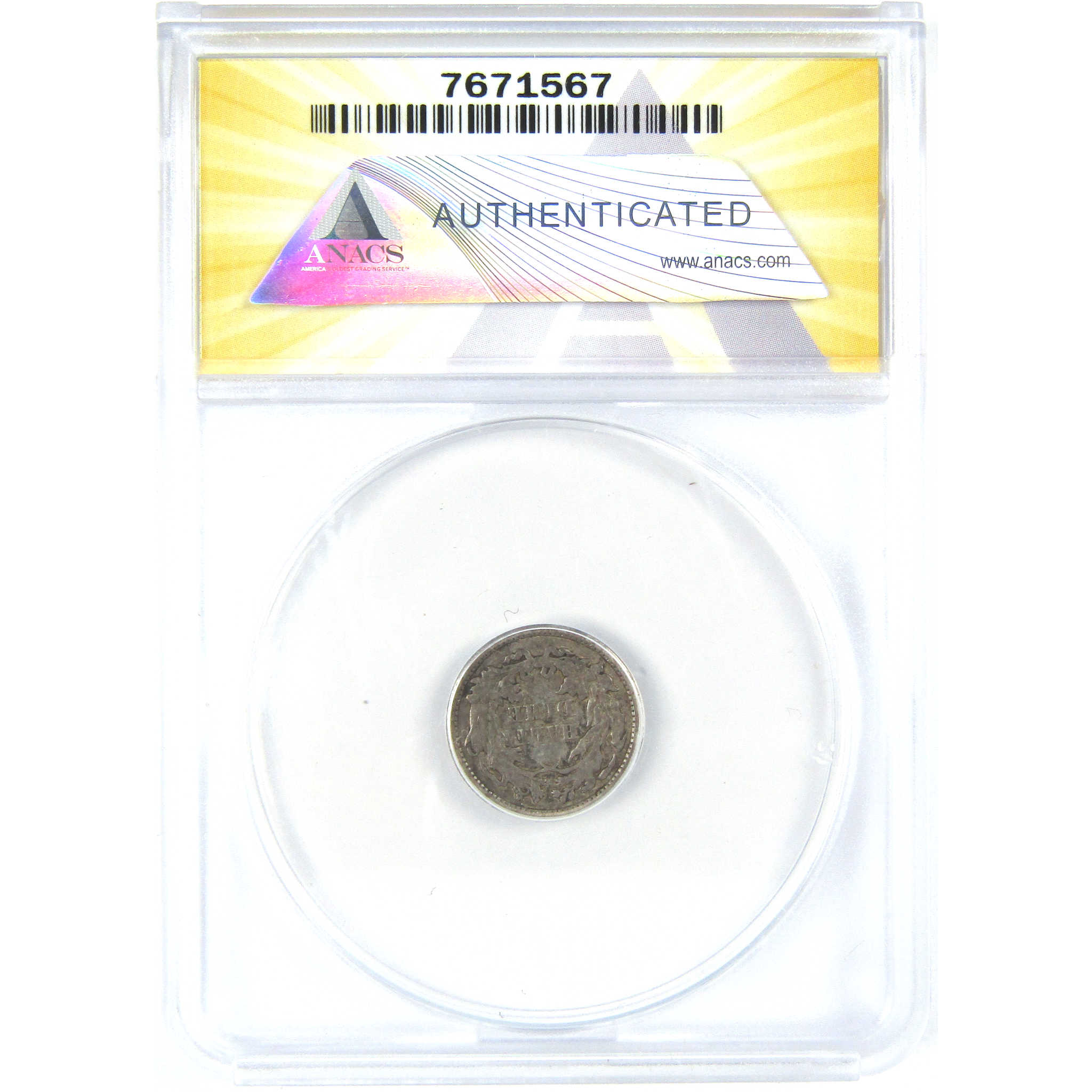 1871 Seated Liberty Half Dime VG 10 ANACS Silver 5c Coin SKU:I16275