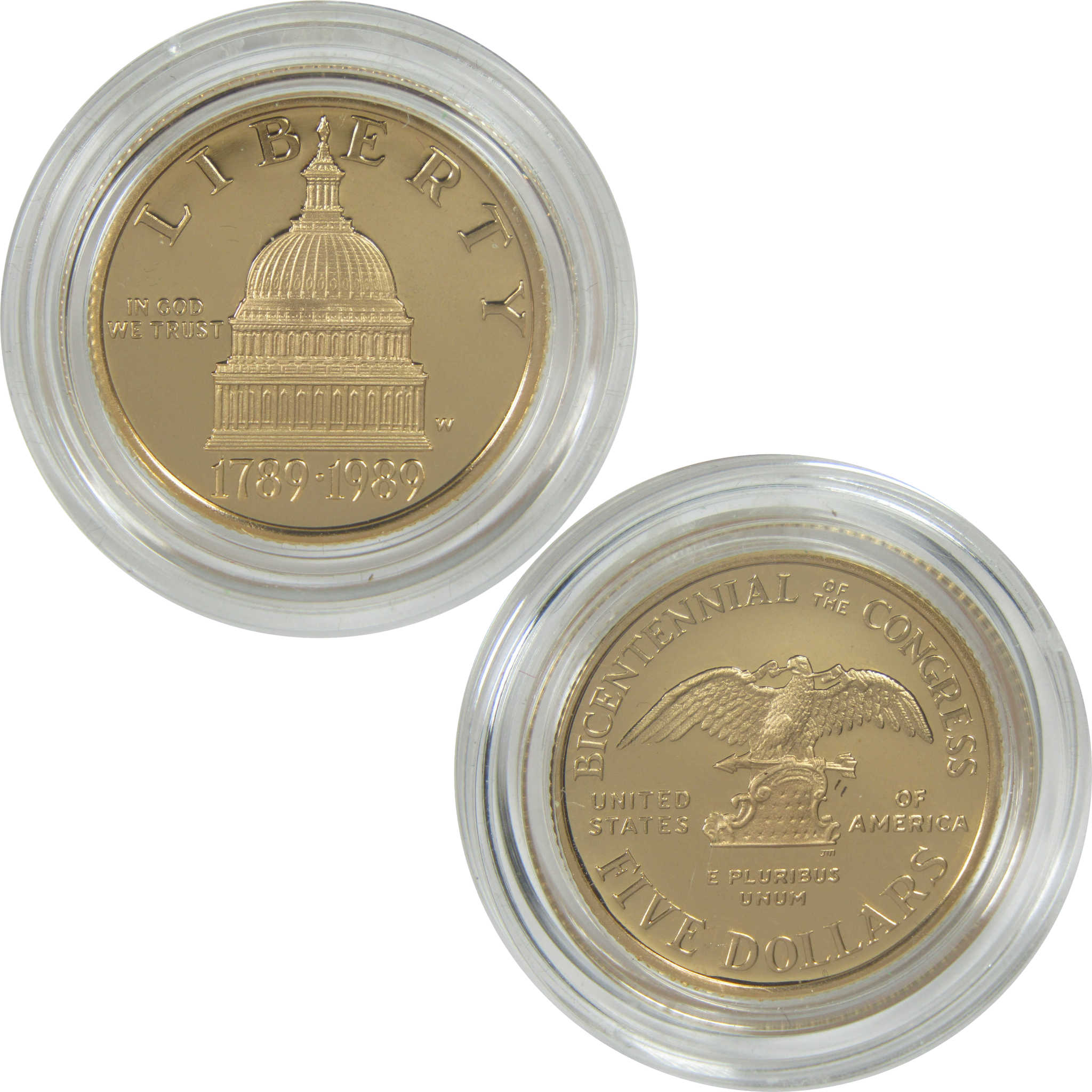 Congress Bicentennial Commemorative 1989 W Choice Proof Gold $5 Coin