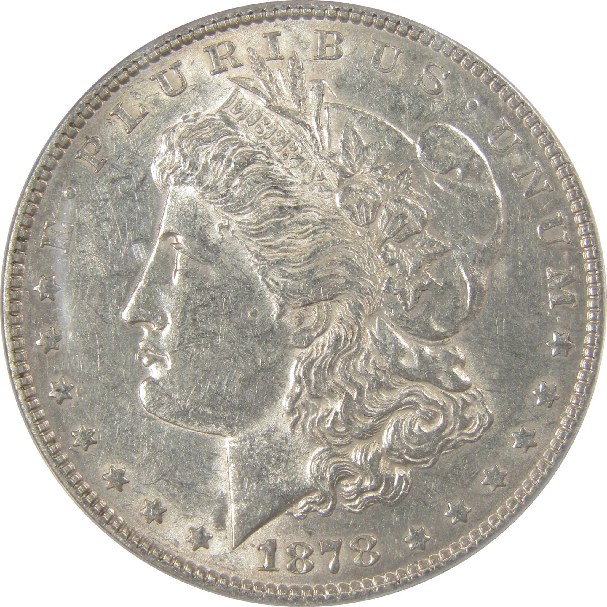 1878 7TF Rev 78 Morgan Silver Dollar AU 53 ANACS $1 Coin SKU:I24923 - Morgan coin - Morgan silver dollar - Morgan silver dollar for sale - Profile Coins &amp; Collectibles