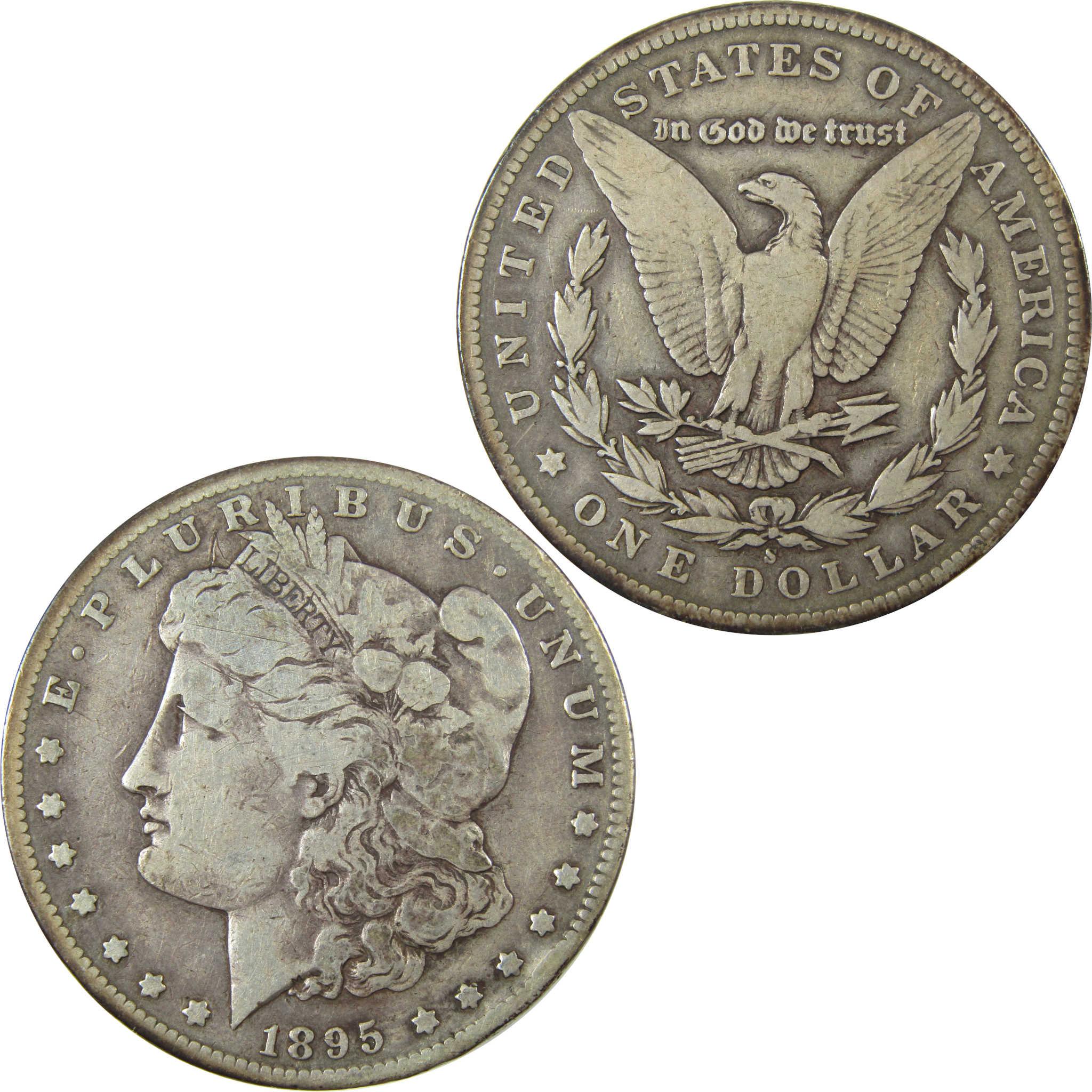 1895 S Morgan Silver Dollar F Fine $1 Coin Collectible SKU:CP1376 - Morgan coin - Morgan silver dollar - Morgan silver dollar for sale - Profile Coins &amp; Collectibles
