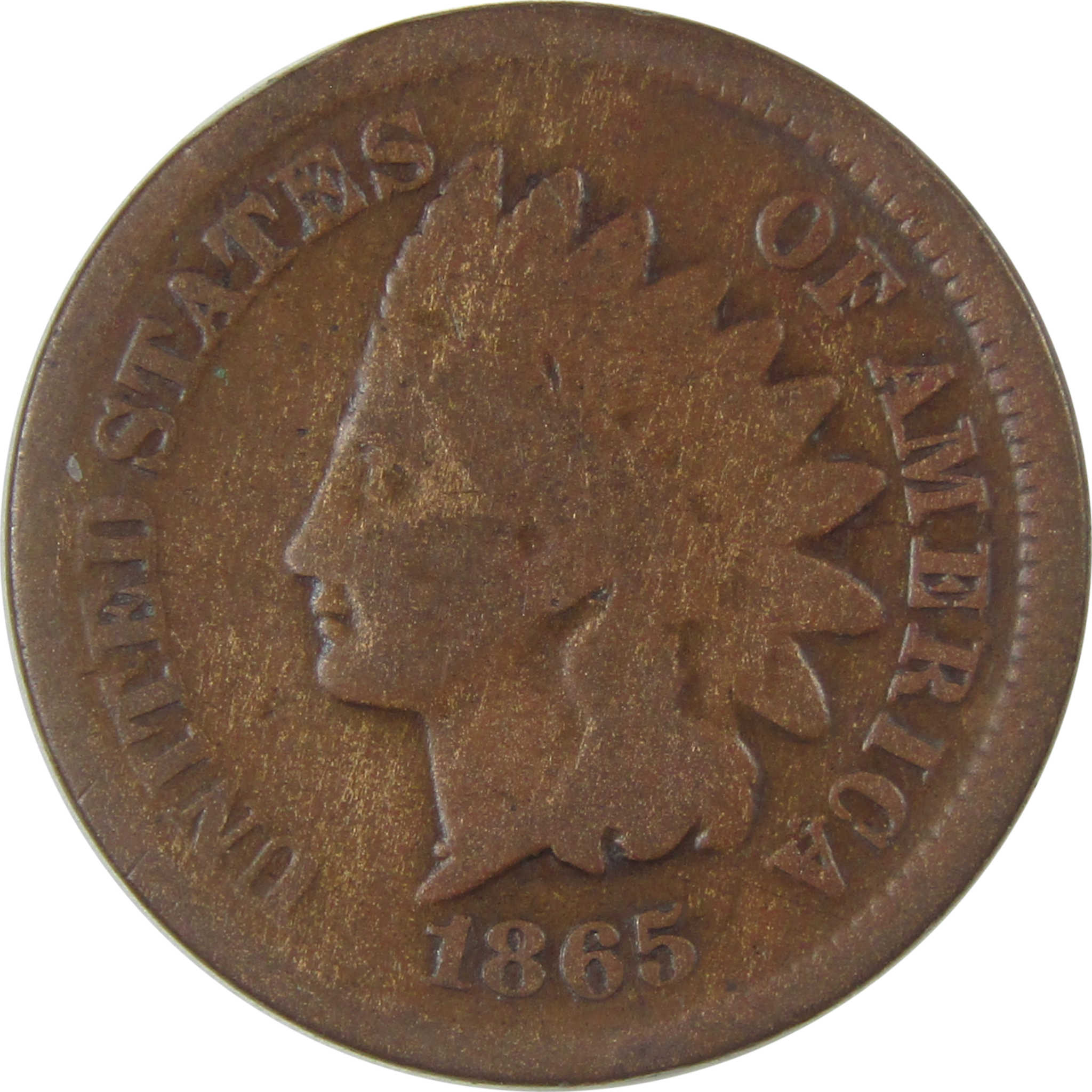 1865 Fancy 5 Indian Head Cent G Good Penny 1c Coin SKU:CP22