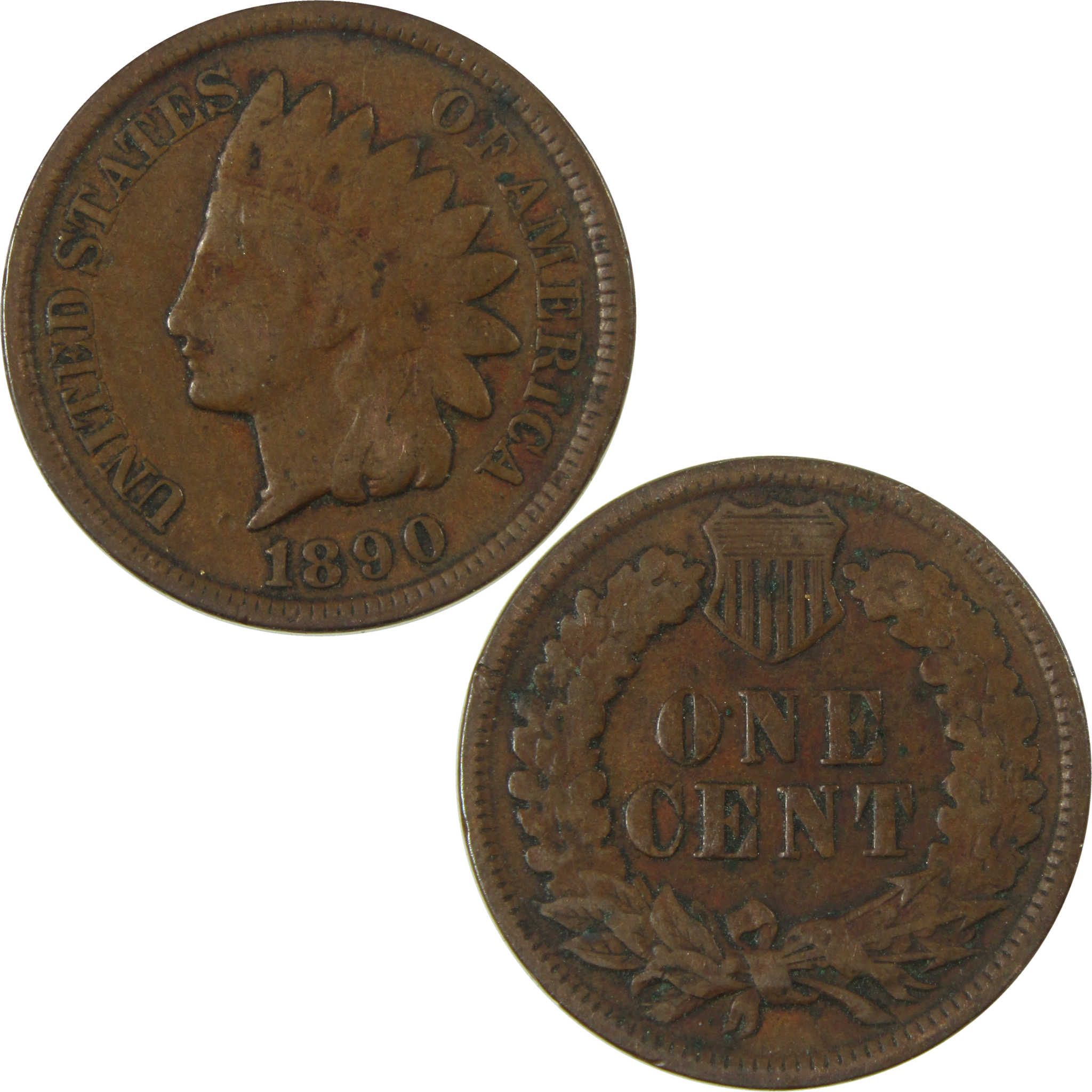 1890 Indian Head Cent VG Very Good Penny 1c Coin SKU:I26988