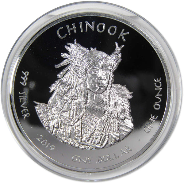 2019 Native American Jamul Chinook Washington Marmot 1 oz Silver Proof