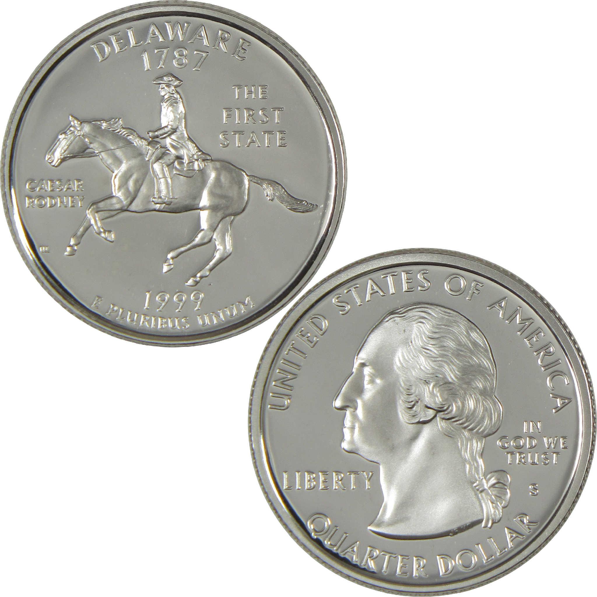 アメリカ1999S ディラウエア州 25セント 銀貨 PCGS 1999-D 25C Connecticut (Regular Strike) Washington 50 States