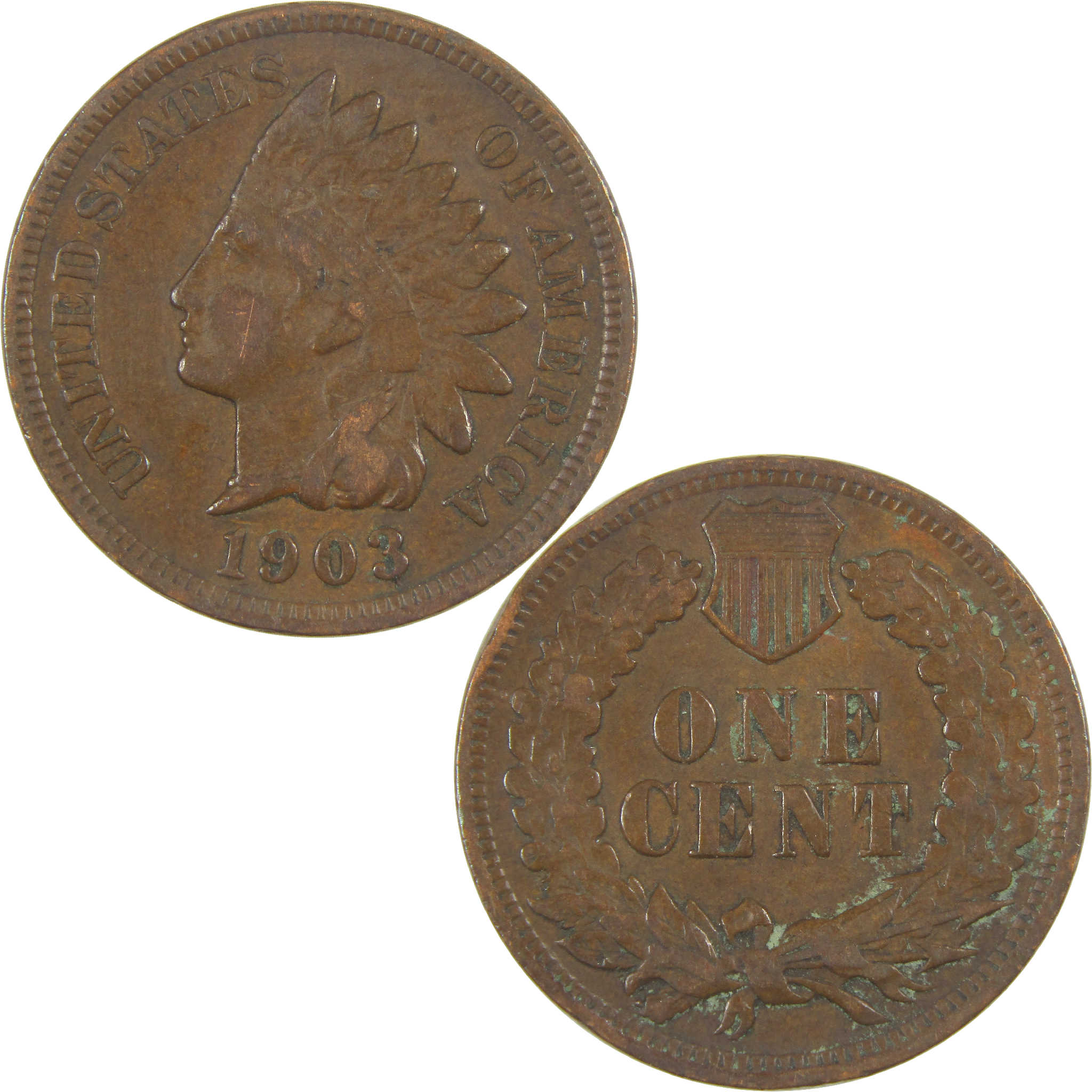 1903 Indian Head Cent F Fine Penny 1c Coin