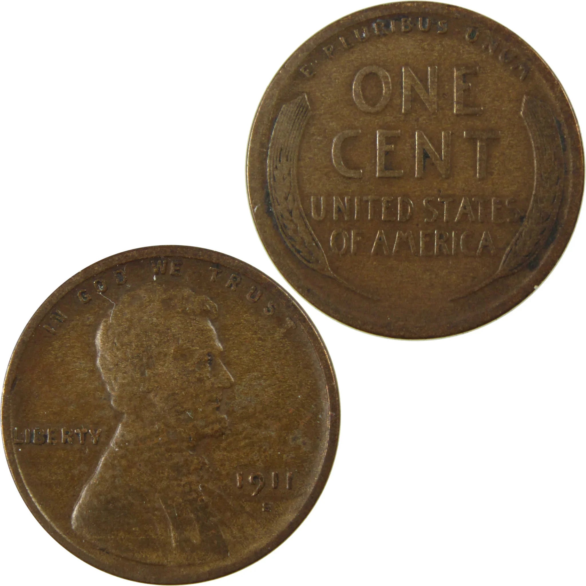 1911 S Lincoln Wheat Cent F Fine Penny 1c Coin Collectible SKU:I26146
