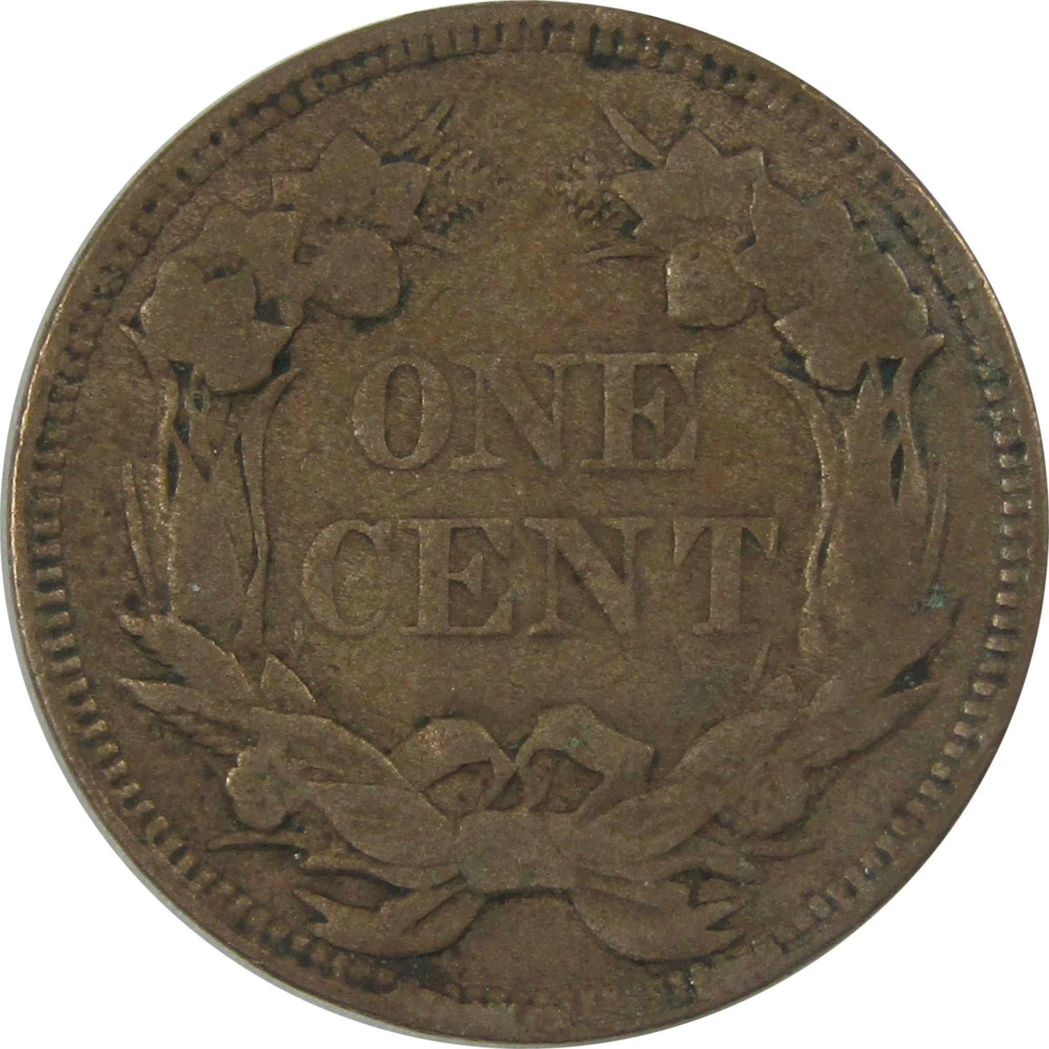 1858 Large Letters Flying Eagle Cent F Fine Penny 1c Coin SKU:I23950