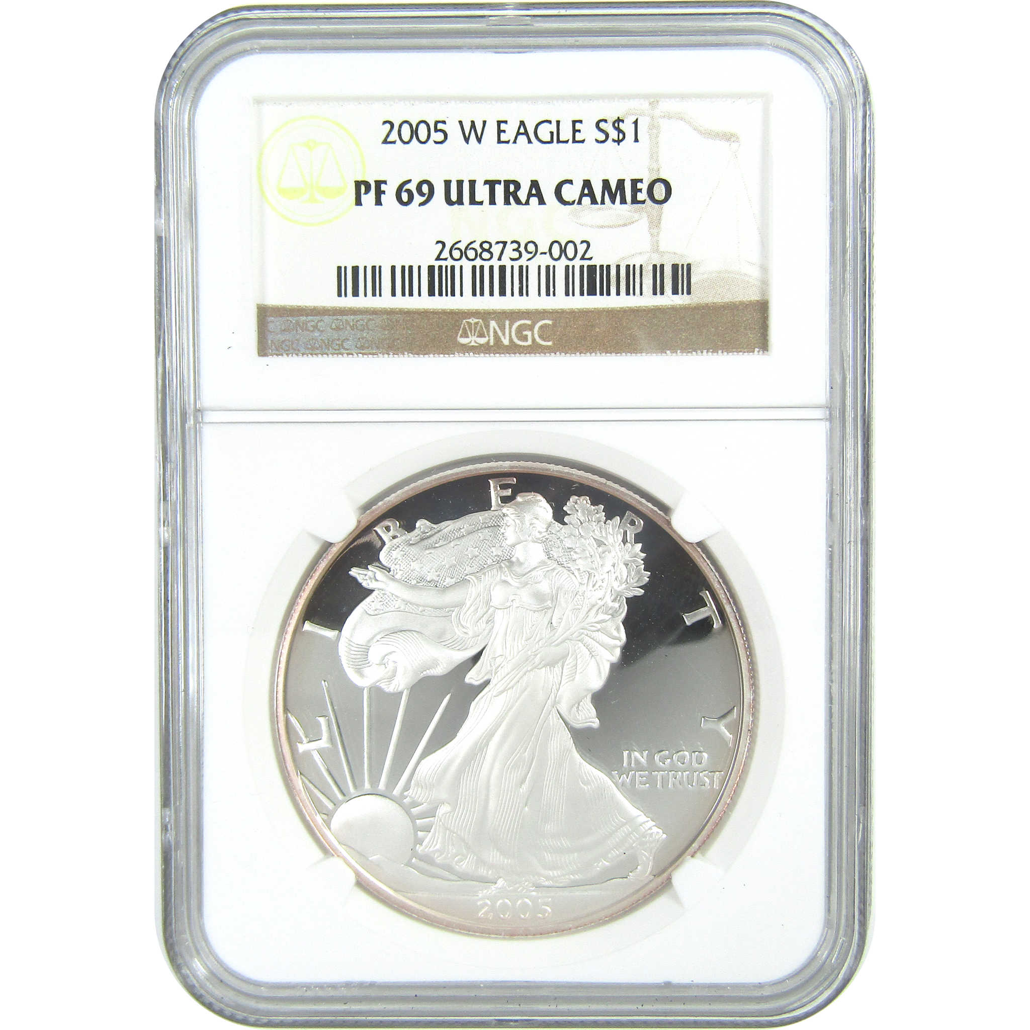 2005 W American Silver Eagle PF 69 UCAM NGC Proof $1 SKU:CPC9594