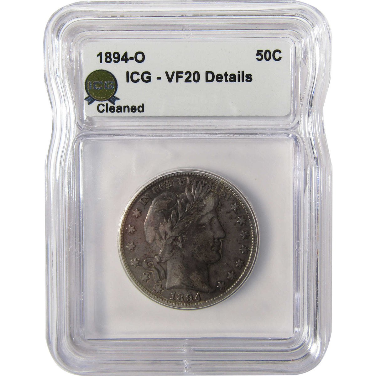 1894 O Barber Silver Half Dollar VF 20 Details ICG 50c Coin SKU:I29192