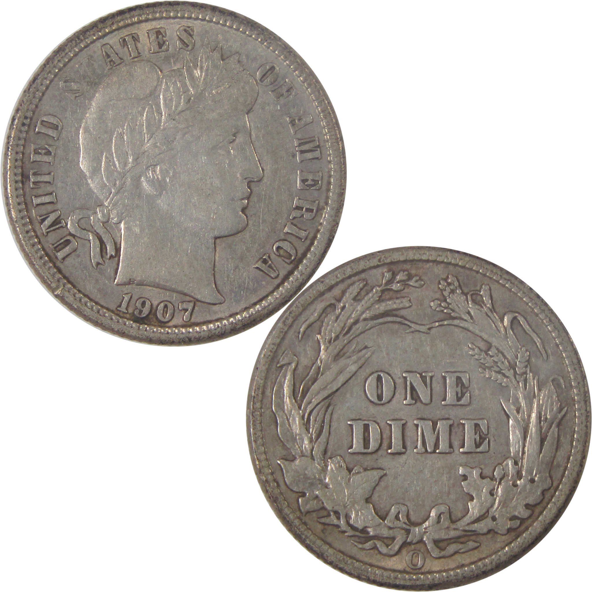 1907 O Barber Dime AU About Uncirculated Silver 10c Coin SKU:I17035