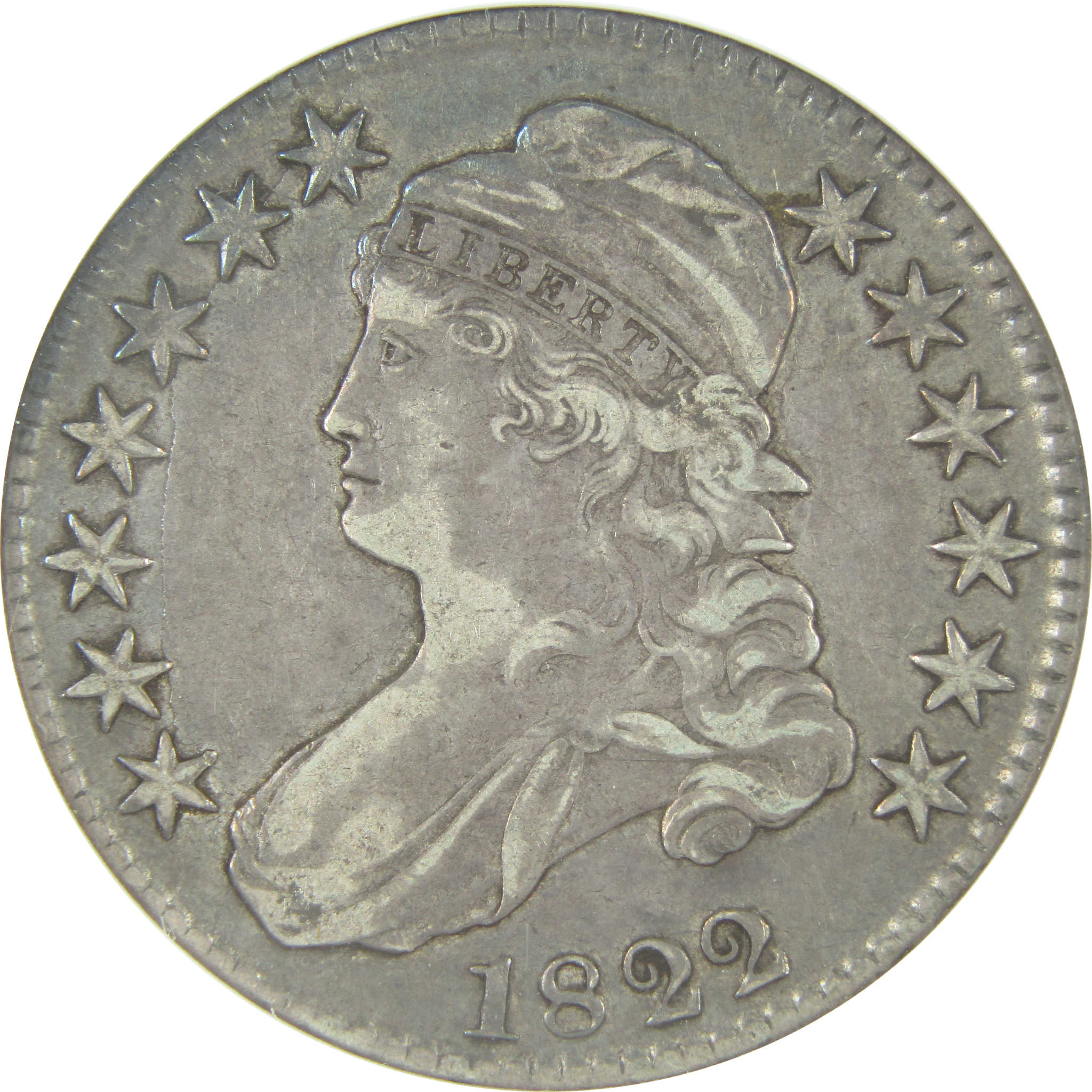 1822 Capped Bust Half Dollar EF 40 ANACS Silver 50c Coin SKU:I15361