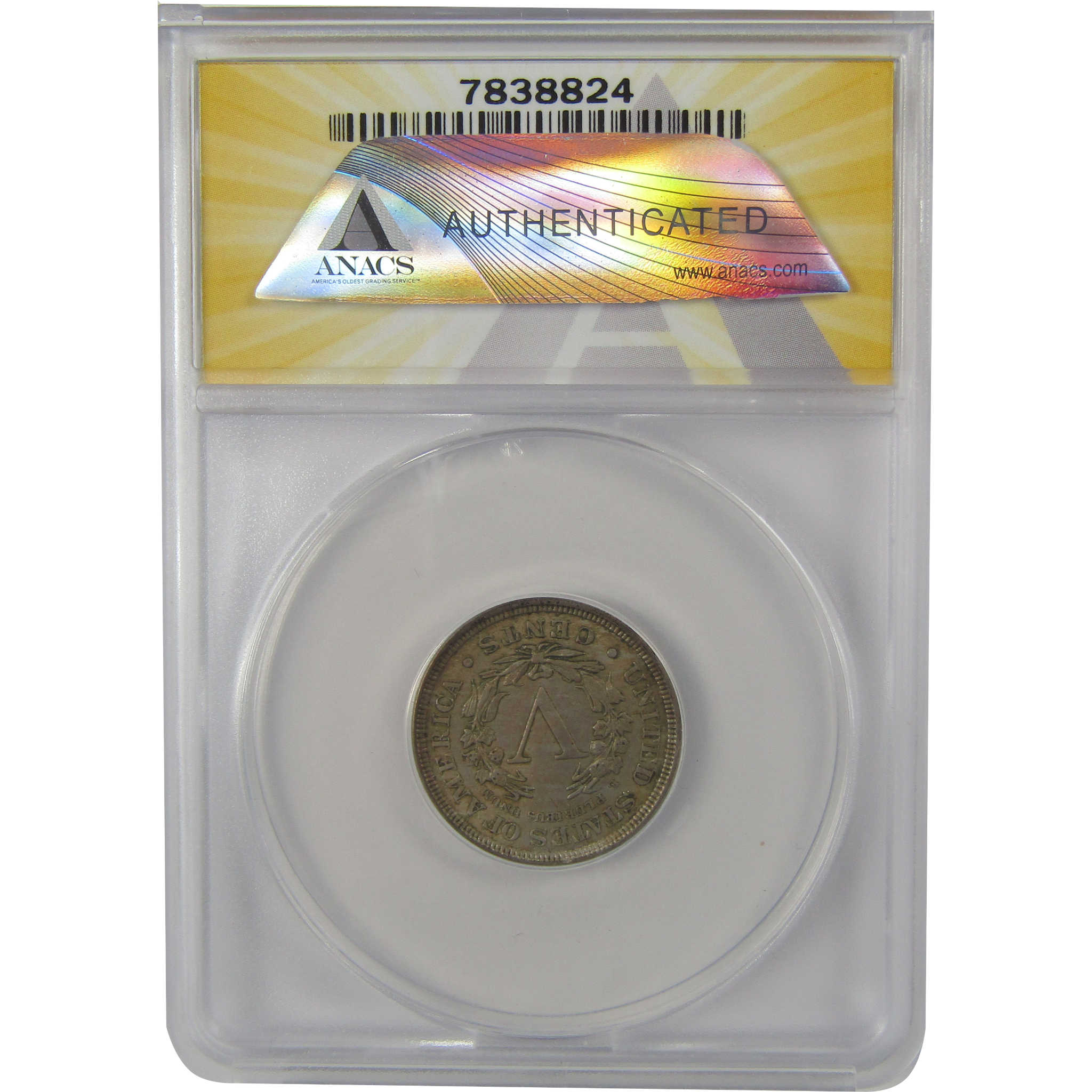 1907 Liberty Head V Nickel AU 53 ANACS 5c Coin SKU:I22208