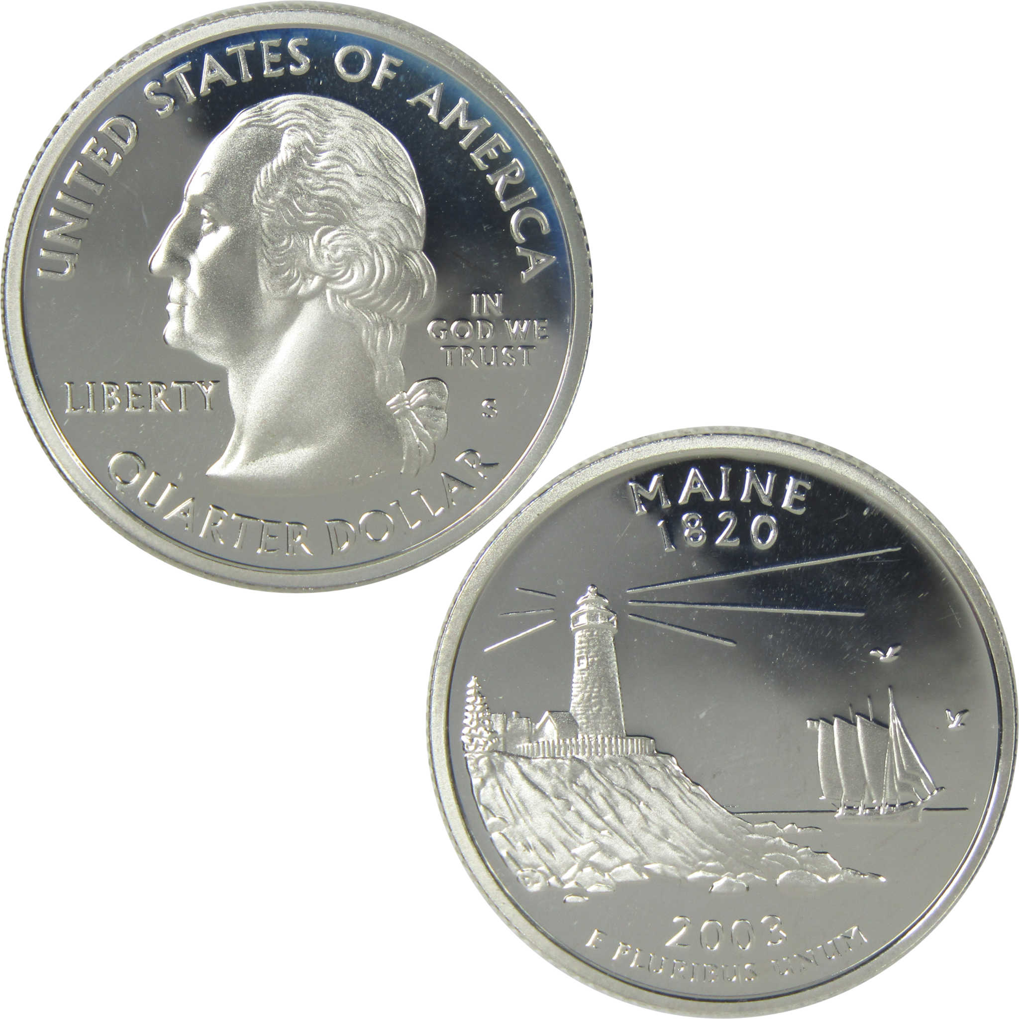 2003 S Maine State Quarter Choice Proof Silver 25c Coin