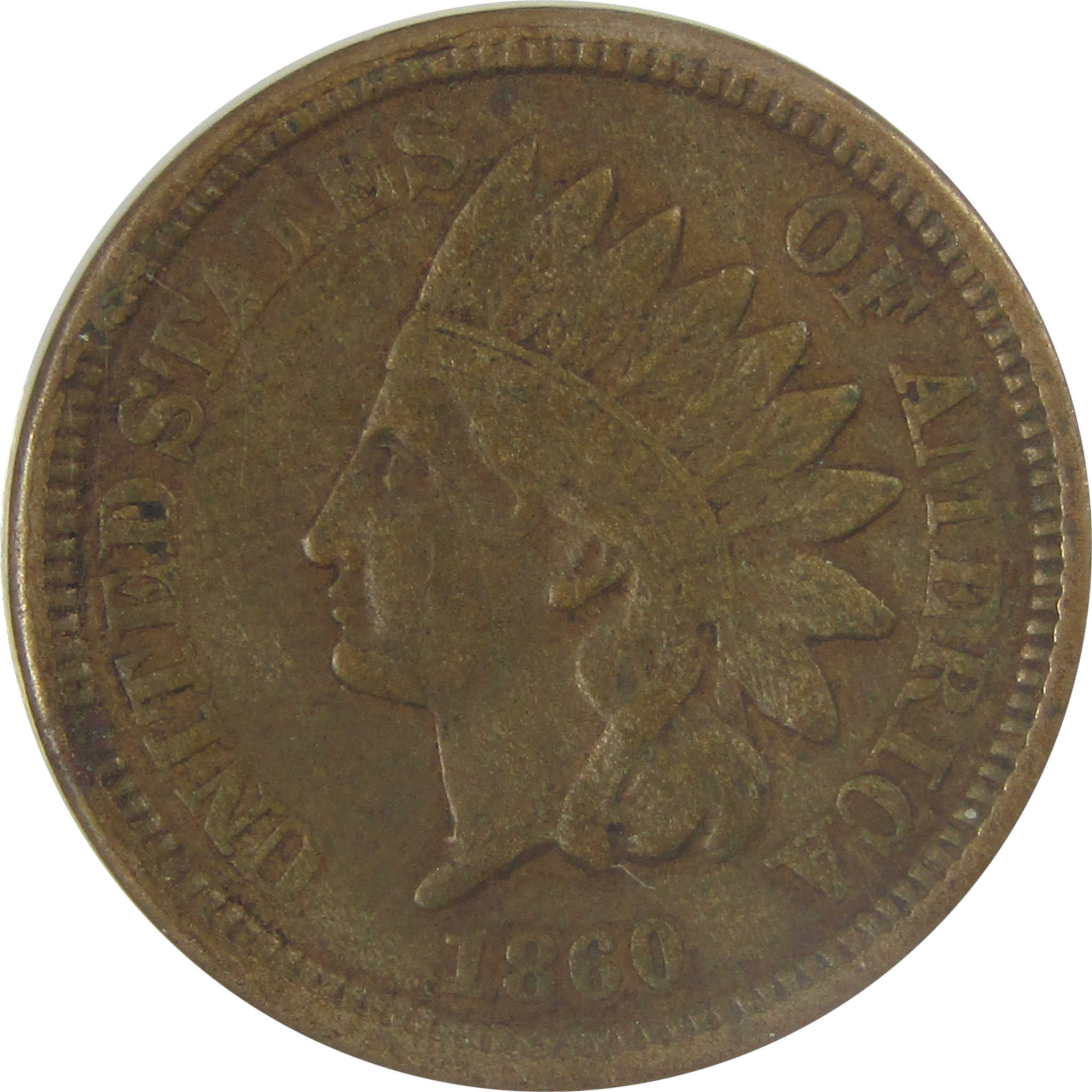 1860 Indian Head Cent EF 45 ANACS Penny 1c Coin SKU:I21962