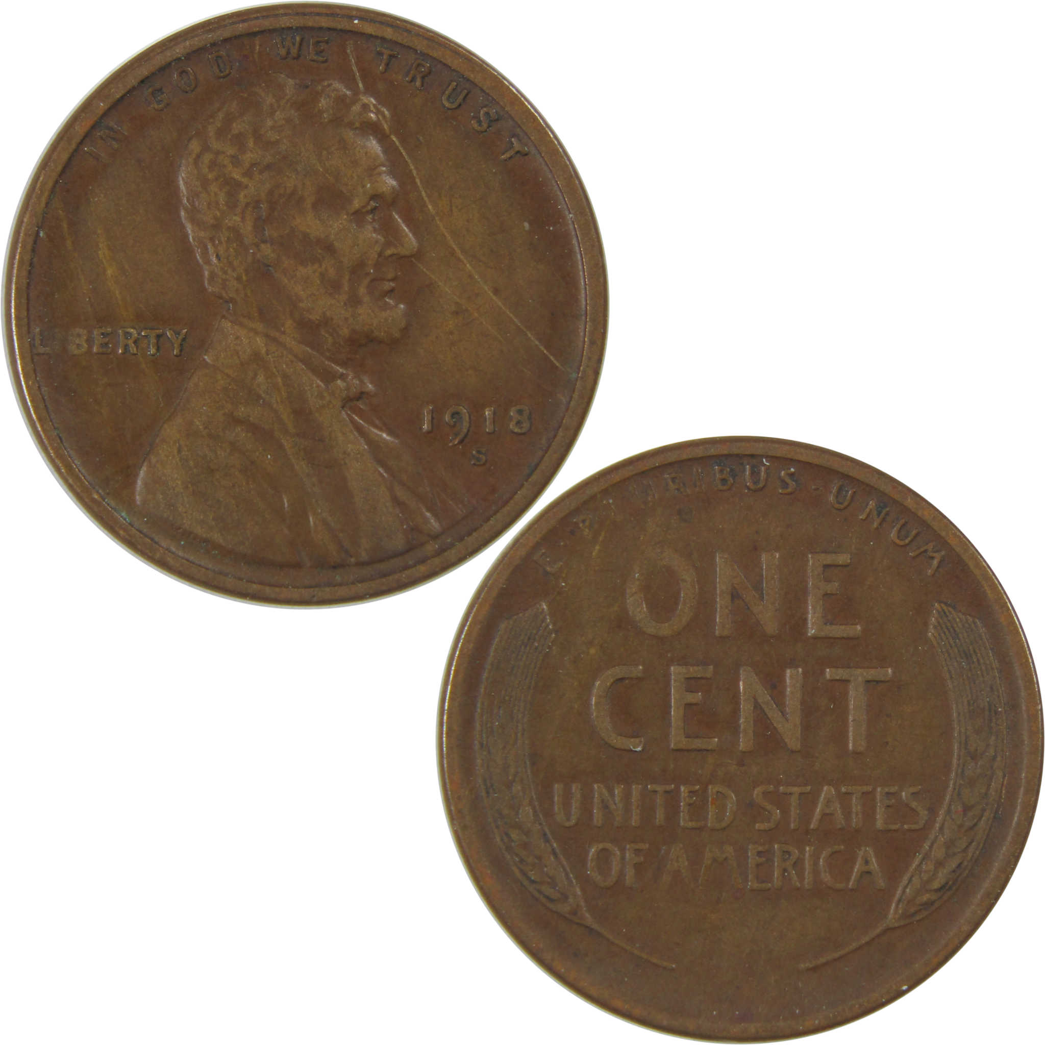 1918 S Lincoln Wheat Cent XF EF Extremely Fine Details SKU:I23761