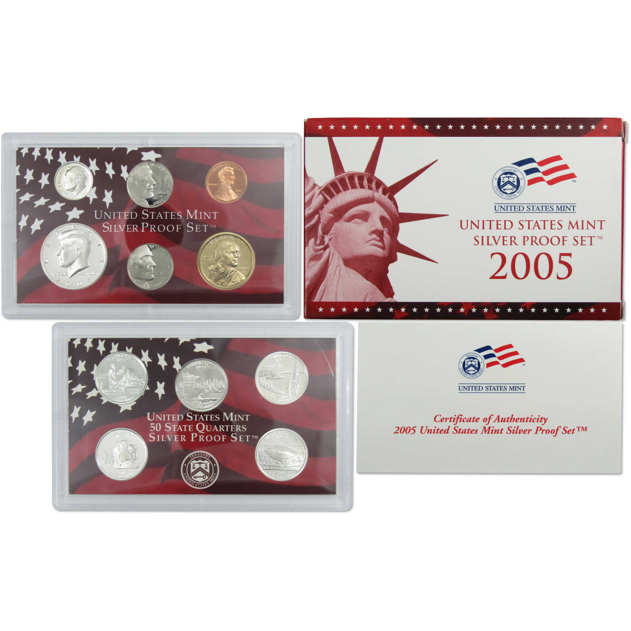 2005 Silver Proof Set U.S. Mint Original Government Packaging OGP COA