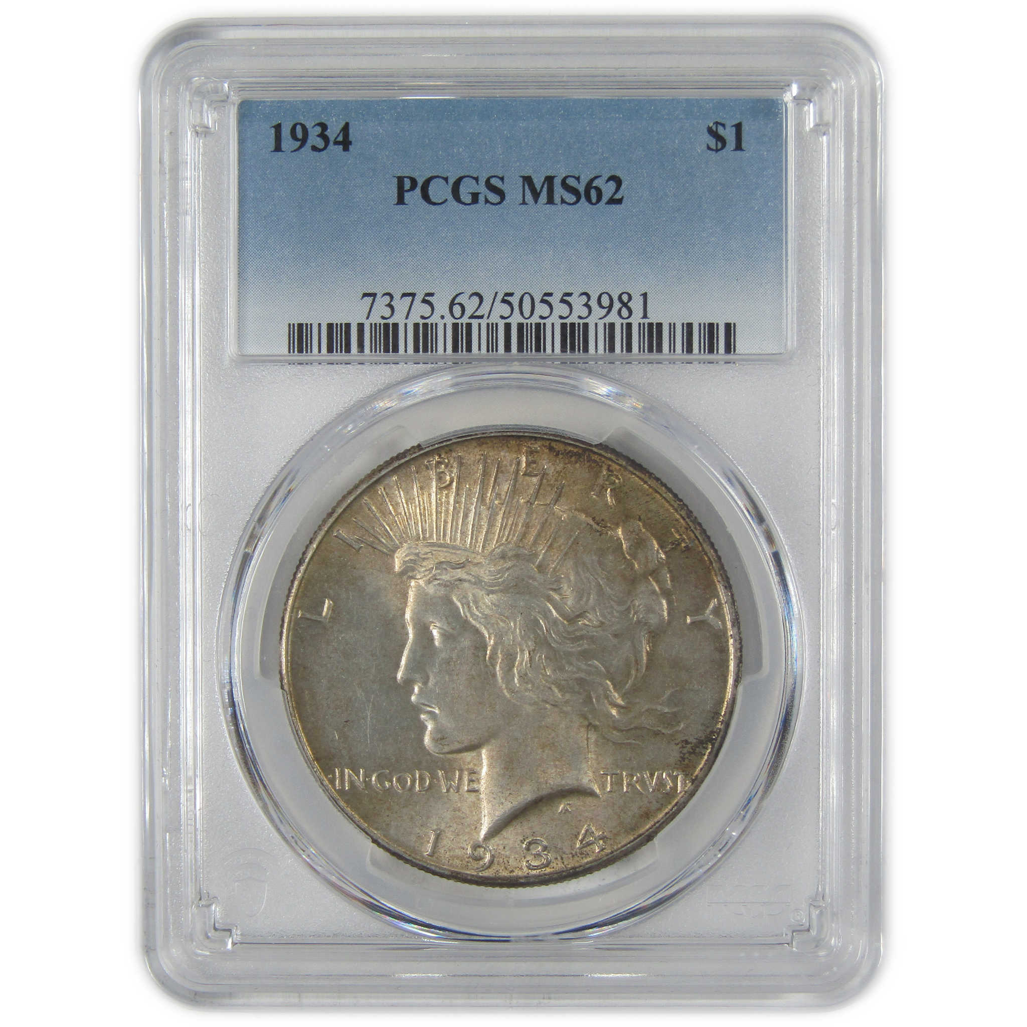 1934 Peace Dollar MS 62 PCGS Silver Uncirculated $1 Coin SKU:I24259