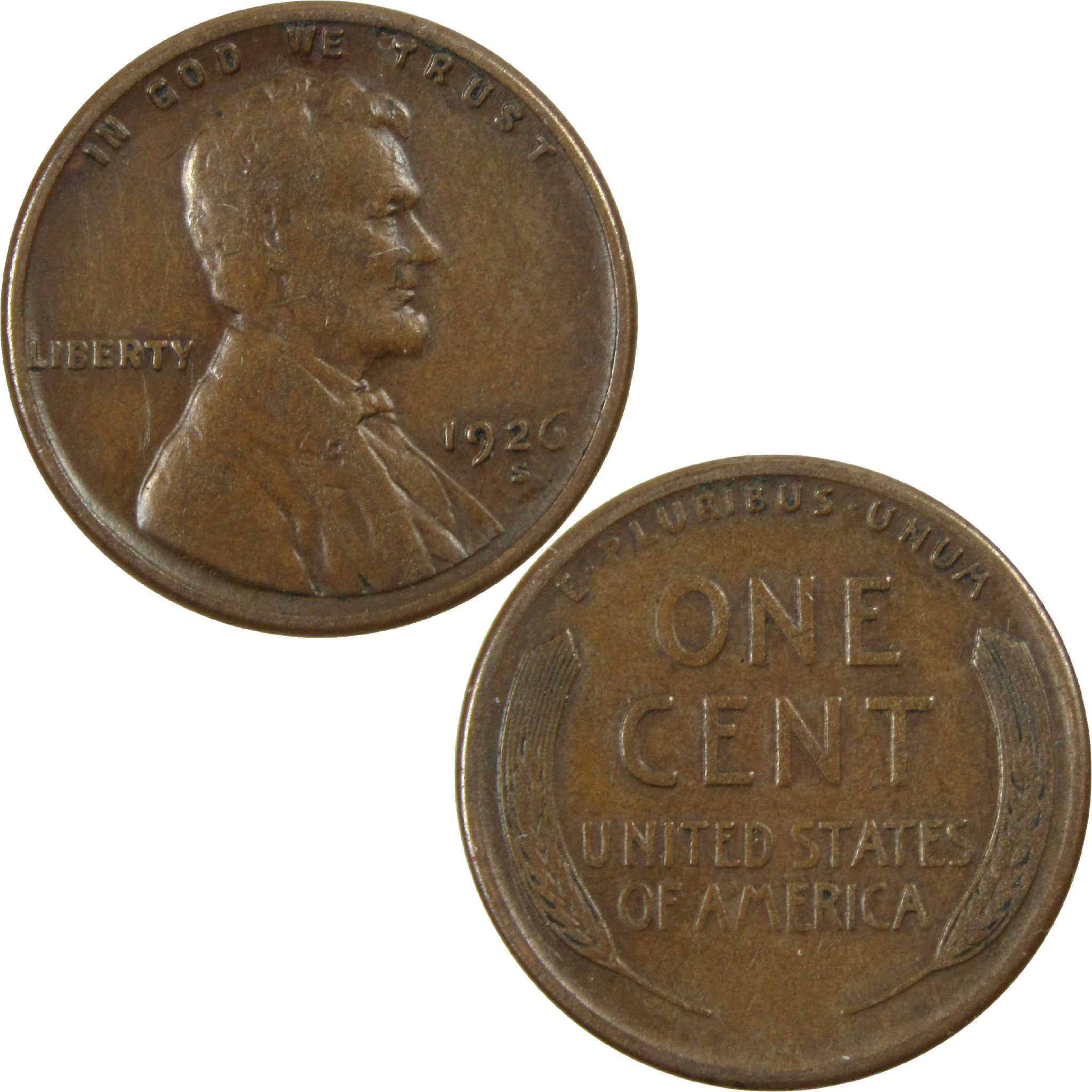 1926 S Lincoln Wheat Cent VF Very Fine Penny 1c Coin SKU:I12158