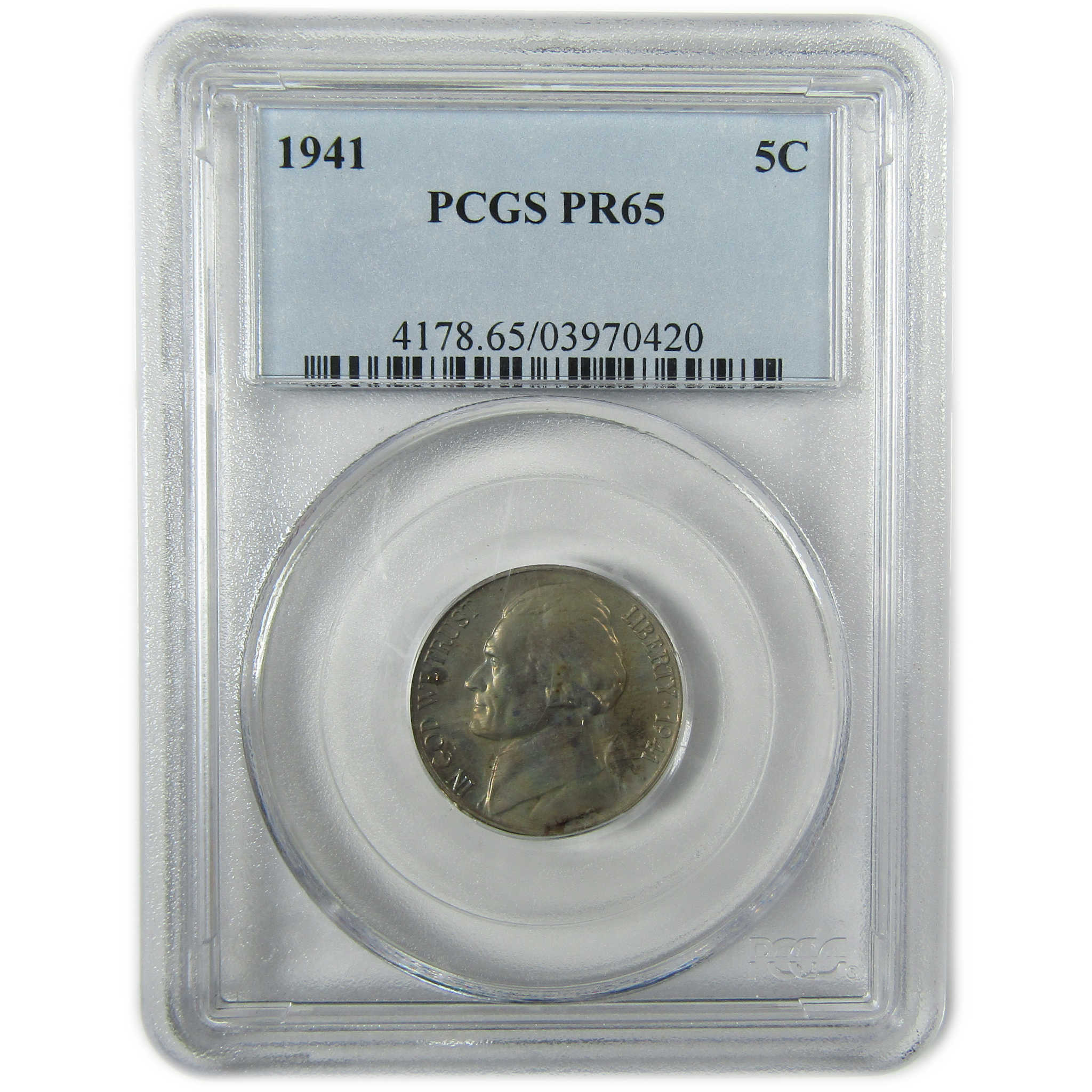 1941 Jefferson Nickel PR 65 PCGS Proof 5c Coin Collectible SKU:CP1536