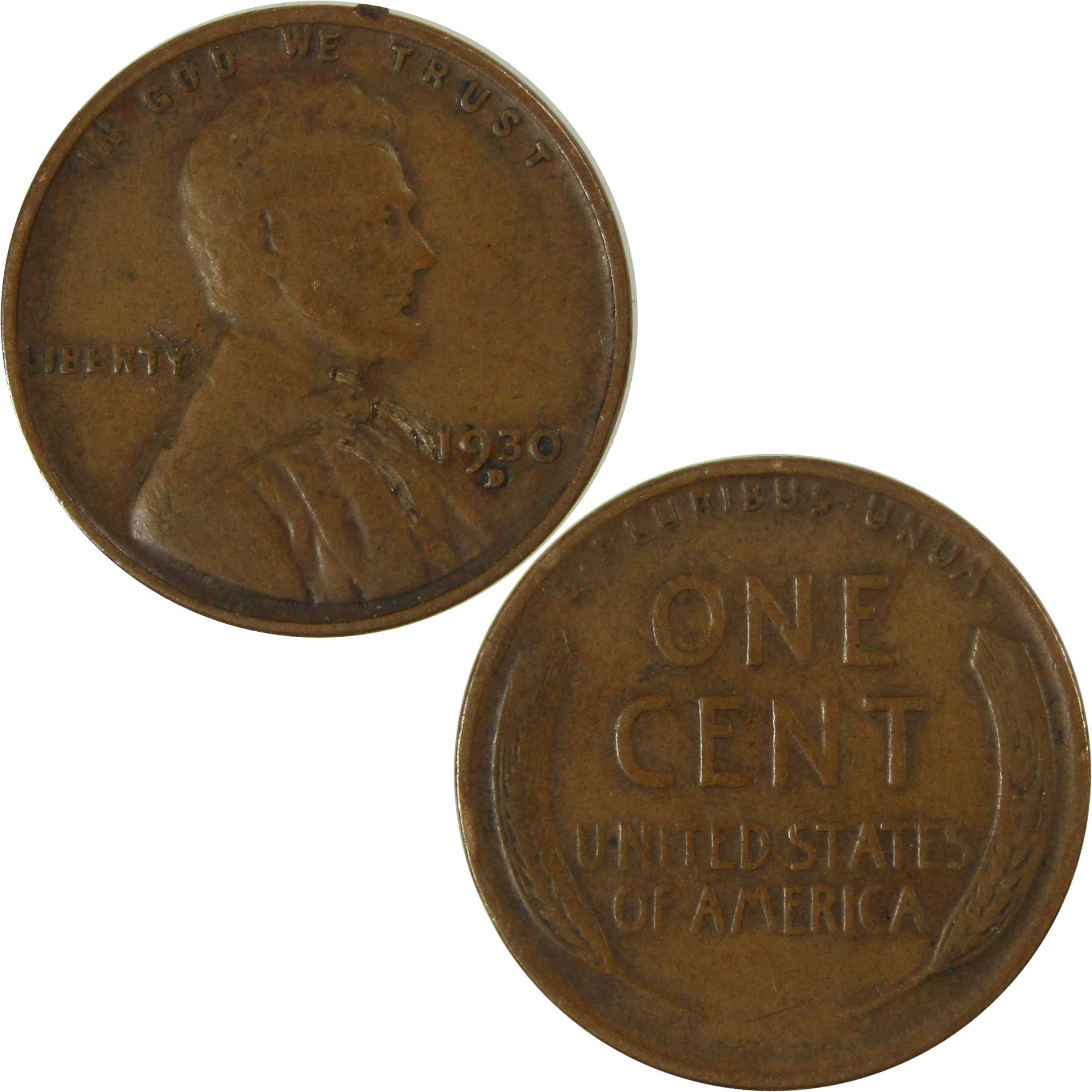 1930 D Lincoln Wheat Cent F Fine Details Penny 1c Coin SKU:I26758