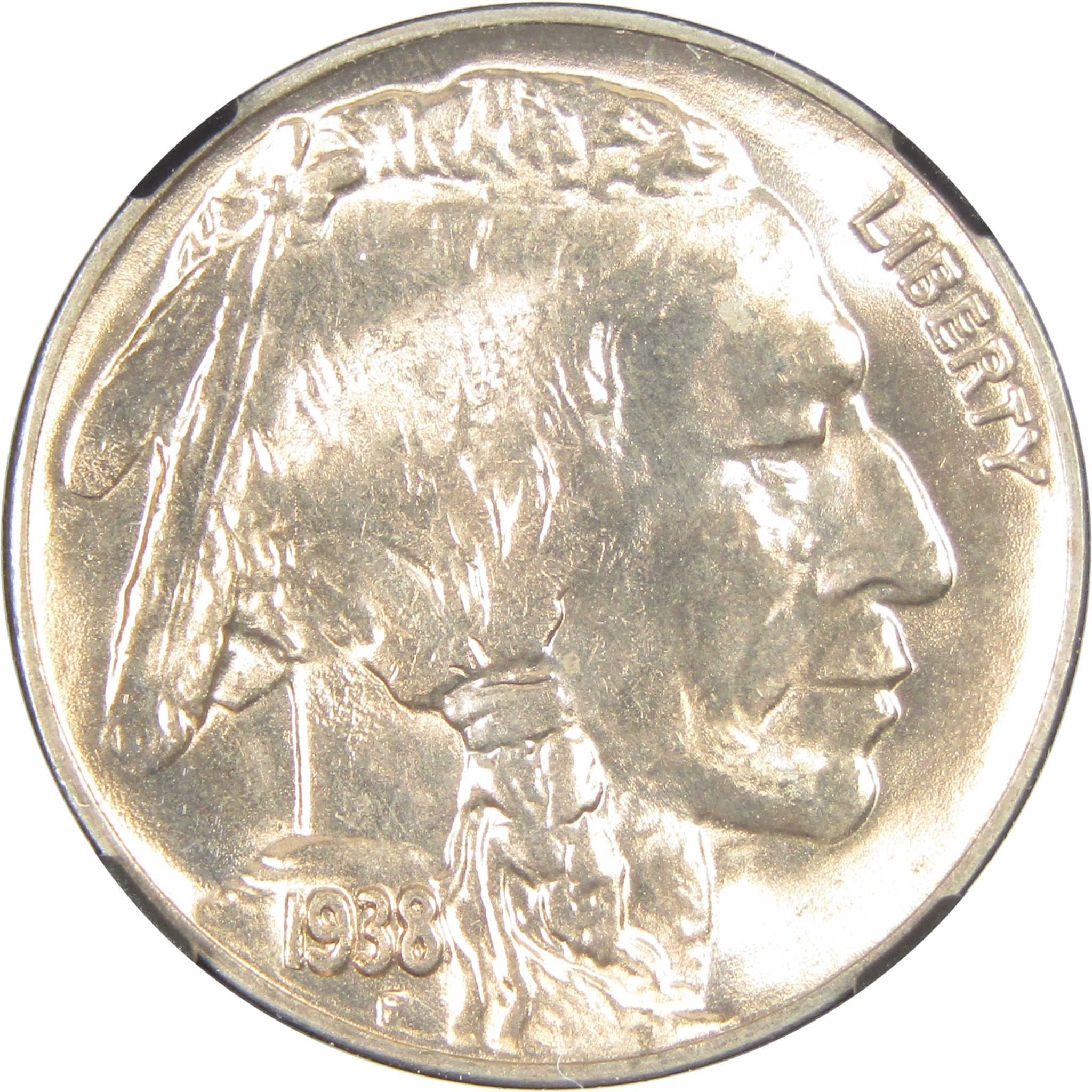 1938 D Buffalo Nickel MS 66 NGC 5c Original Bag Fragment SKU:I14586