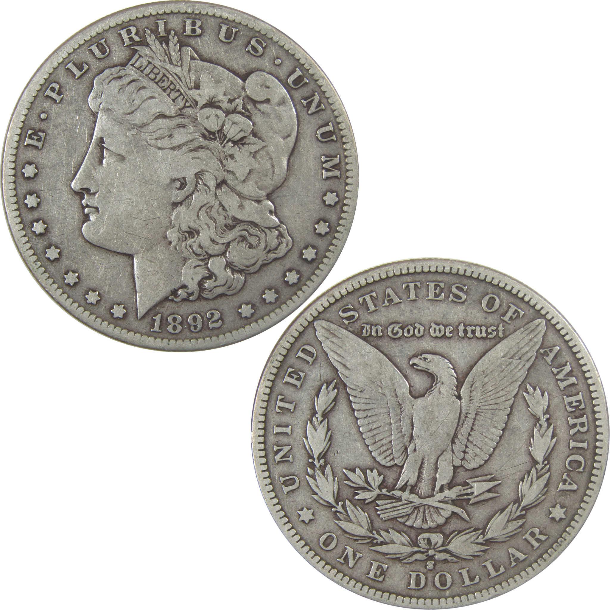 1892 S Morgan Silver Dollar F Fine $1 Coin Collectible SKU:I23966 - Morgan coin - Morgan silver dollar - Morgan silver dollar for sale - Profile Coins &amp; Collectibles