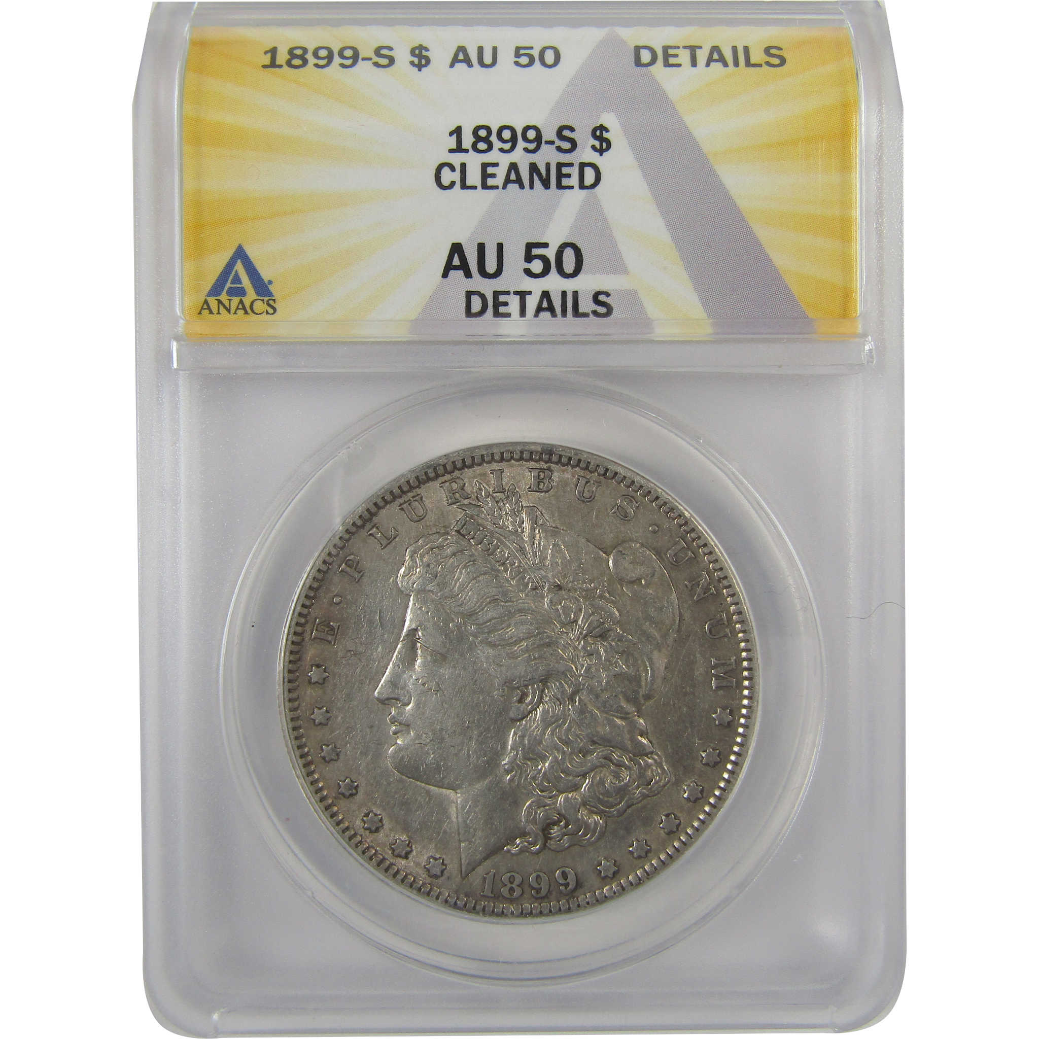 1899 S Morgan Dollar AU 50 Details ANACS Silver $1 Coin SKU:I19107 - Morgan coin - Morgan silver dollar - Morgan silver dollar for sale - Profile Coins &amp; Collectibles