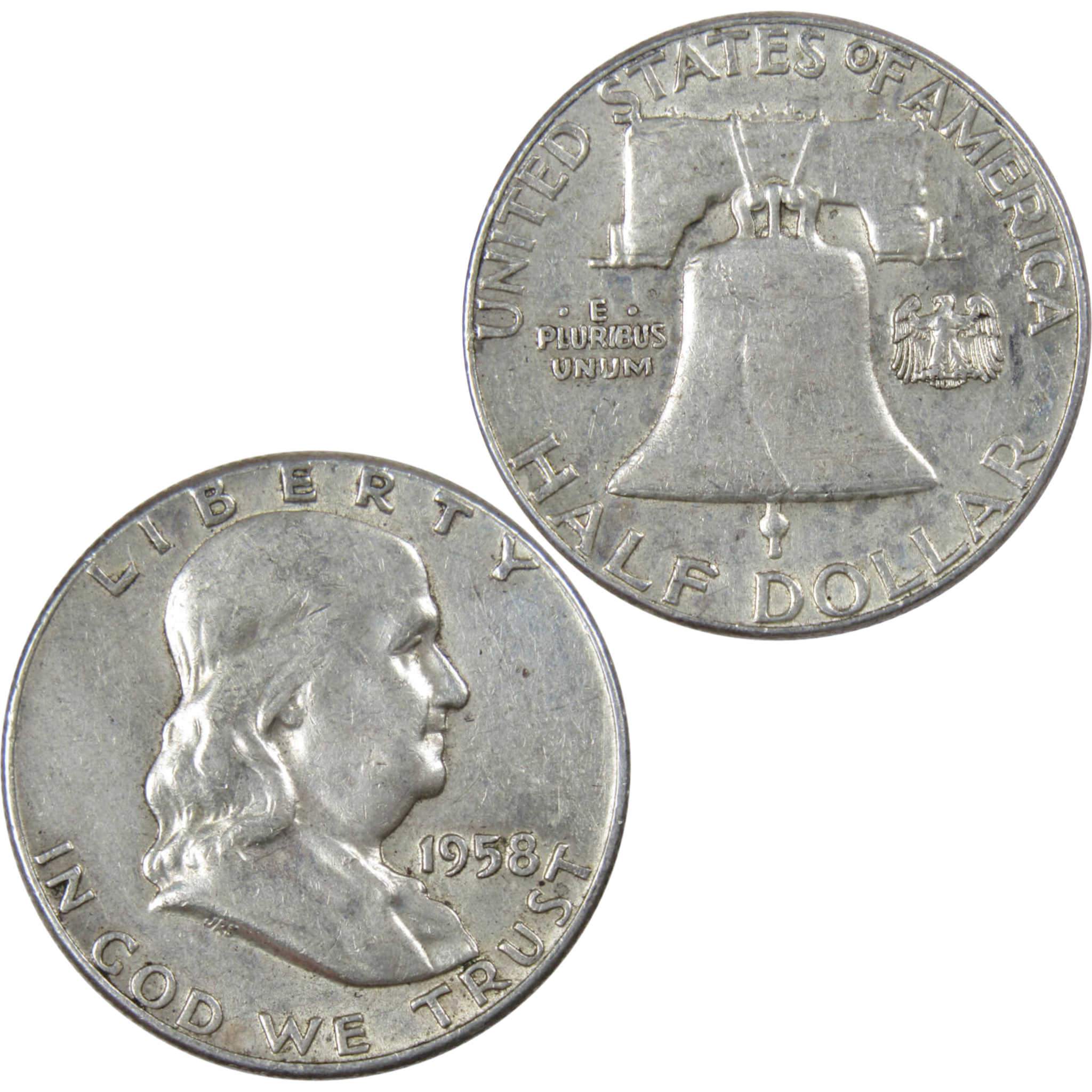 1958 Franklin Half Dollar XF EF Extremely Fine Silver 50c Coin