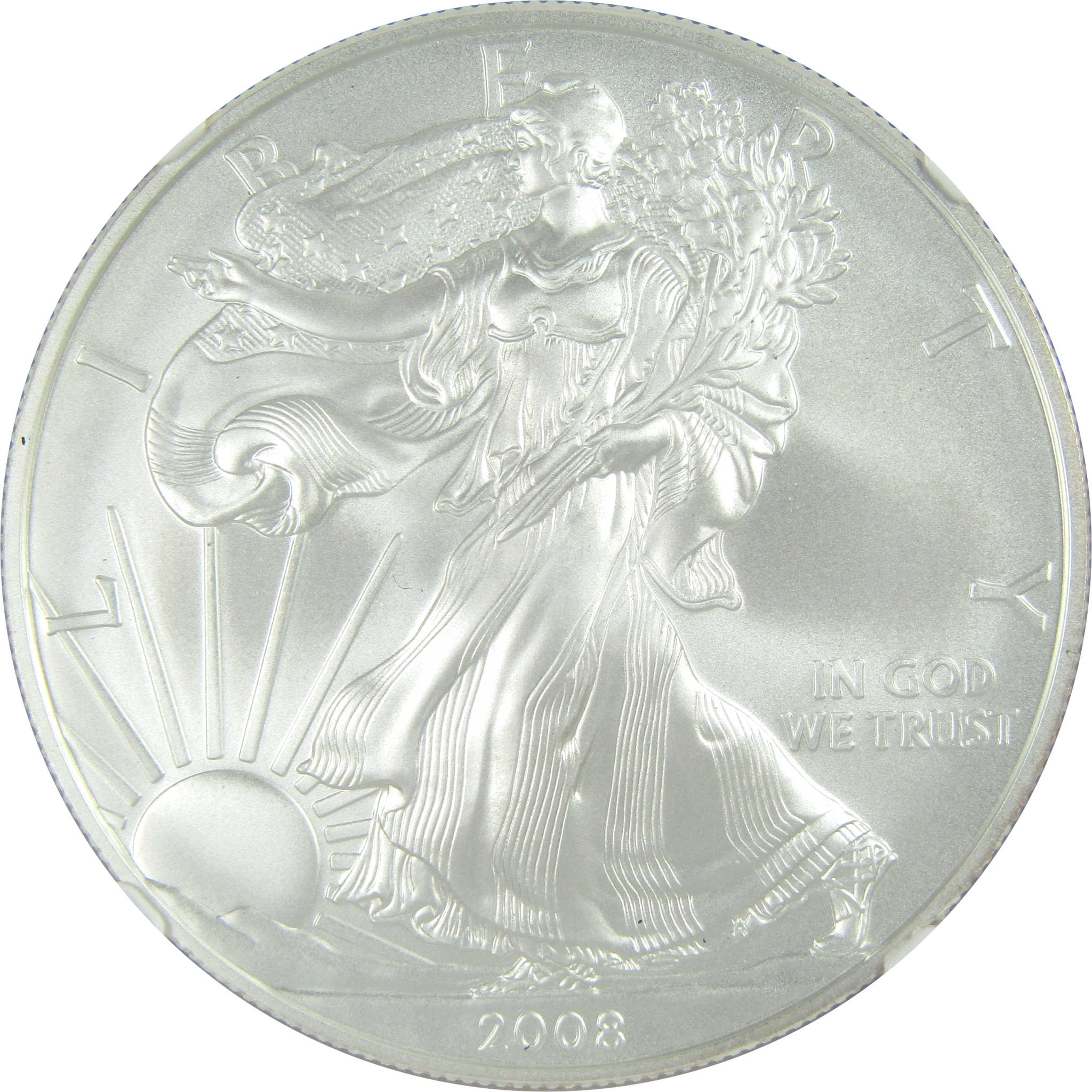 2008 W American Silver Eagle MS 70 NGC Burnished $1 SKU:CPC9565