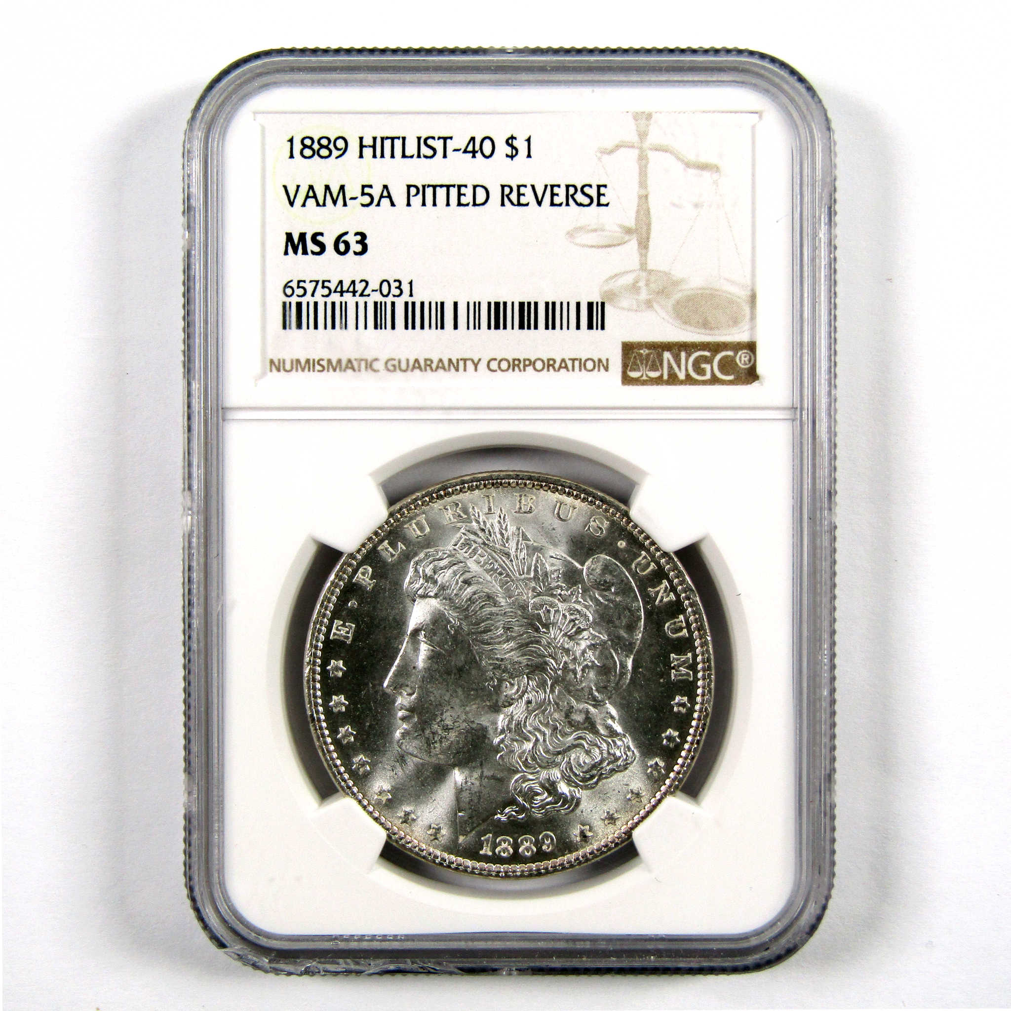 1889 Hitlist-40 VAM-5A Pitted Rev Morgan $1 MS63 NGC SKU:I11090 - Morgan coin - Morgan silver dollar - Morgan silver dollar for sale - Profile Coins &amp; Collectibles