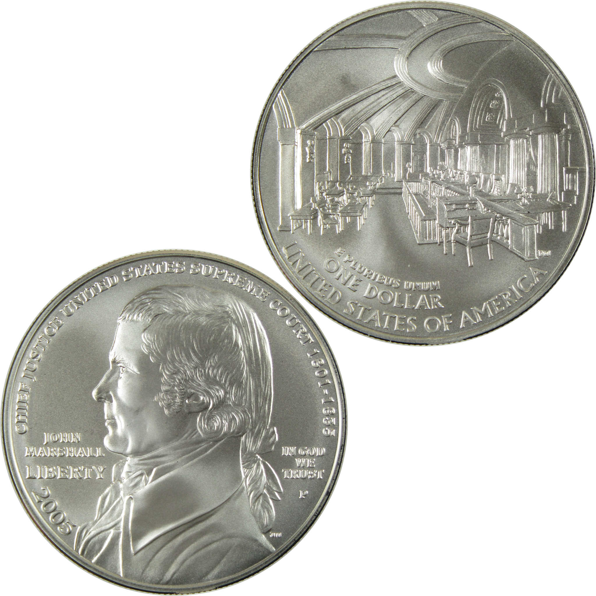 2005 P John Marshall Commemorative Silver Dollar Uncirculated $1 Coin