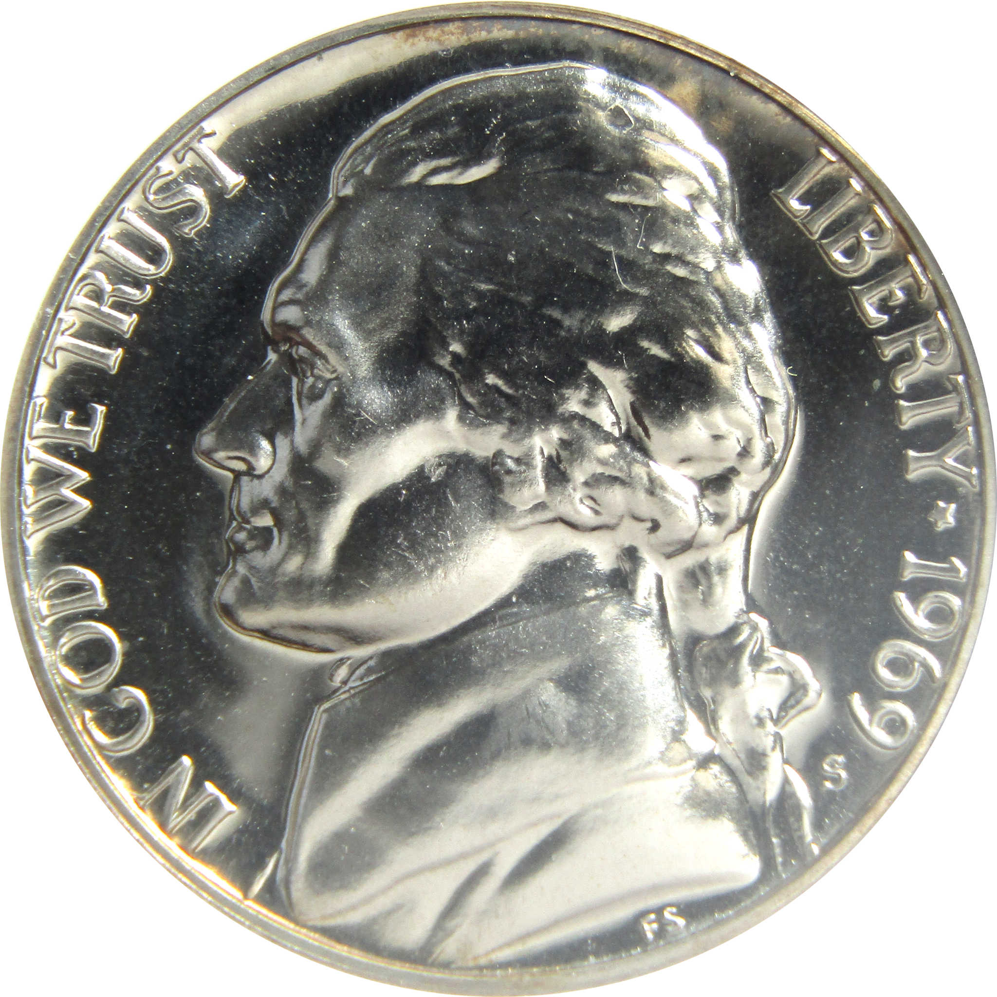 1969 S Jefferson Nickel PF 68 ANACS 5c Proof Coin SKU:CPC5073