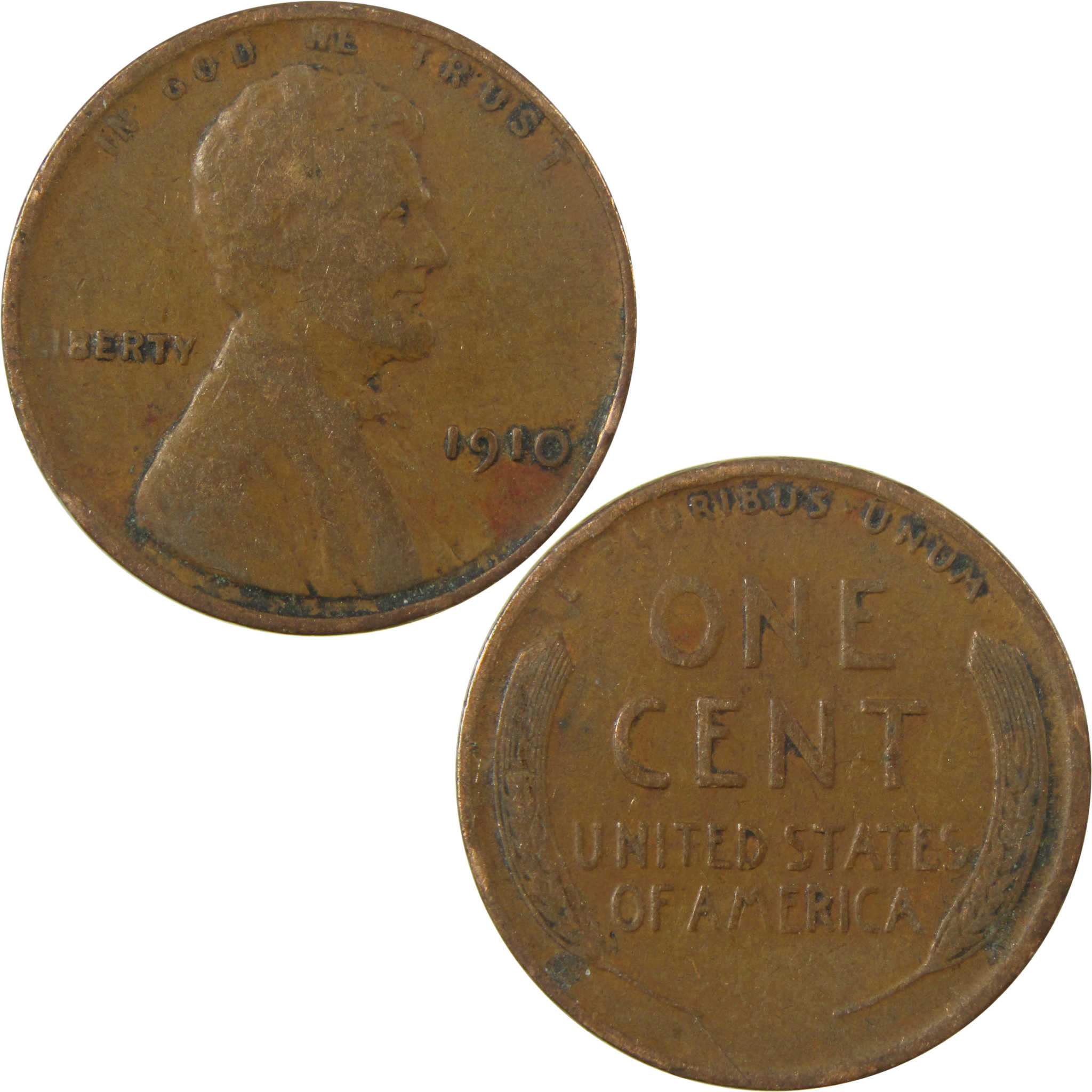 1910 Lincoln Wheat Cent F Fine Penny 1c Coin SKU:I26708