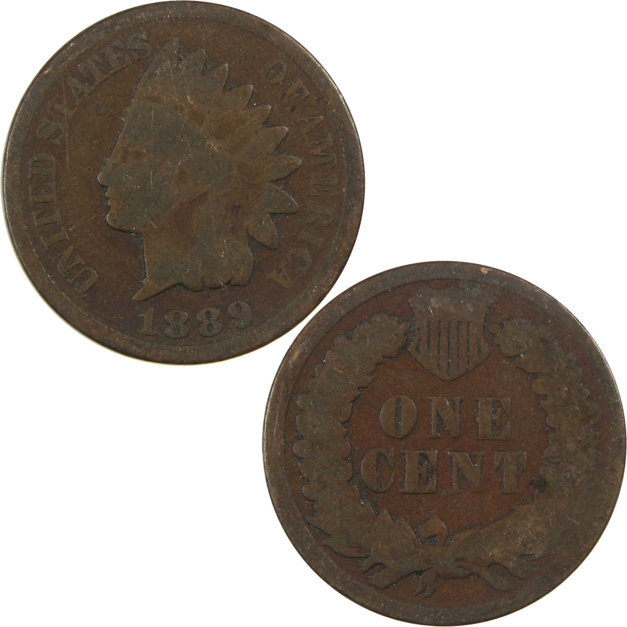1889 Indian Head Cent G Good Penny 1c Coin SKU:I27038