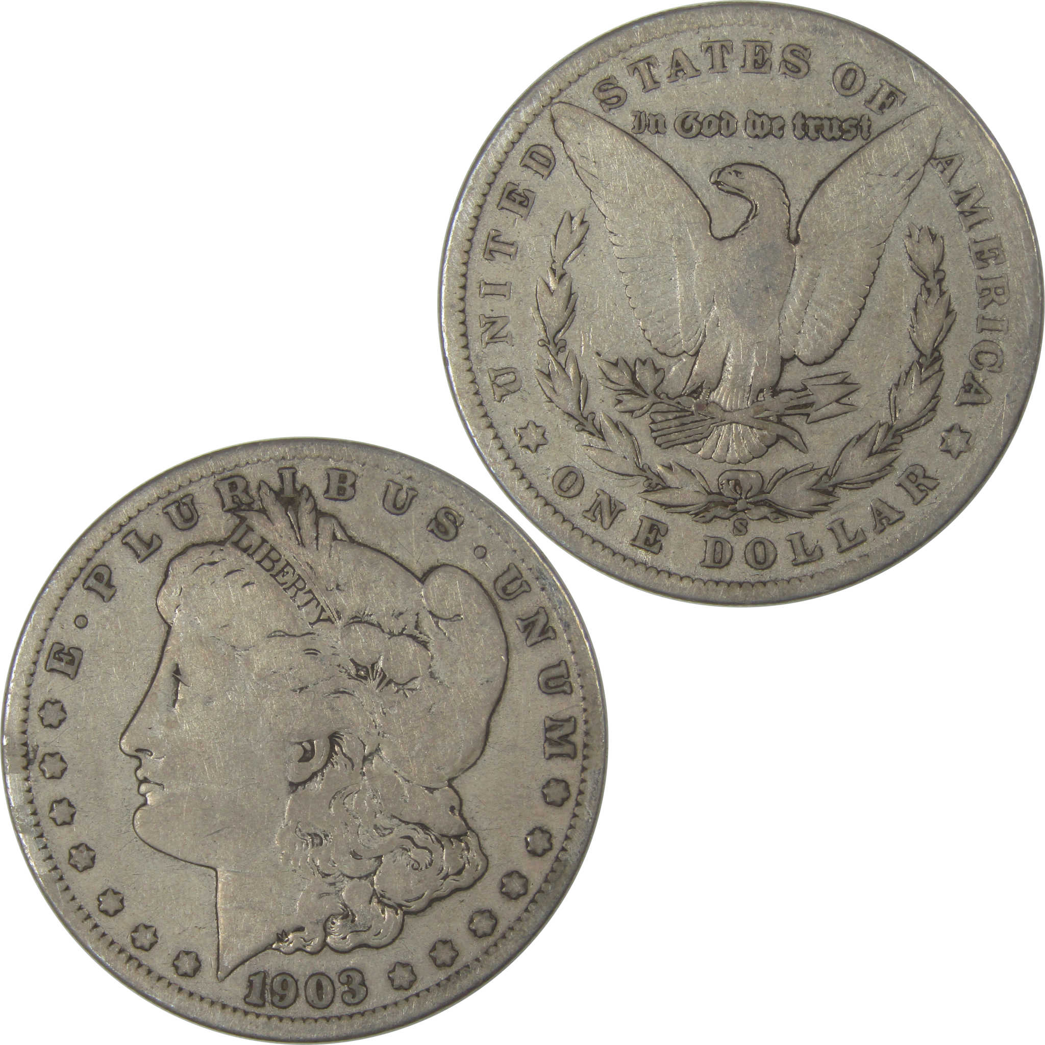 1903 S Morgan Dollar VG Very Good Details Silver $1 Coin SKU:I22817 - Morgan coin - Morgan silver dollar - Morgan silver dollar for sale - Profile Coins &amp; Collectibles