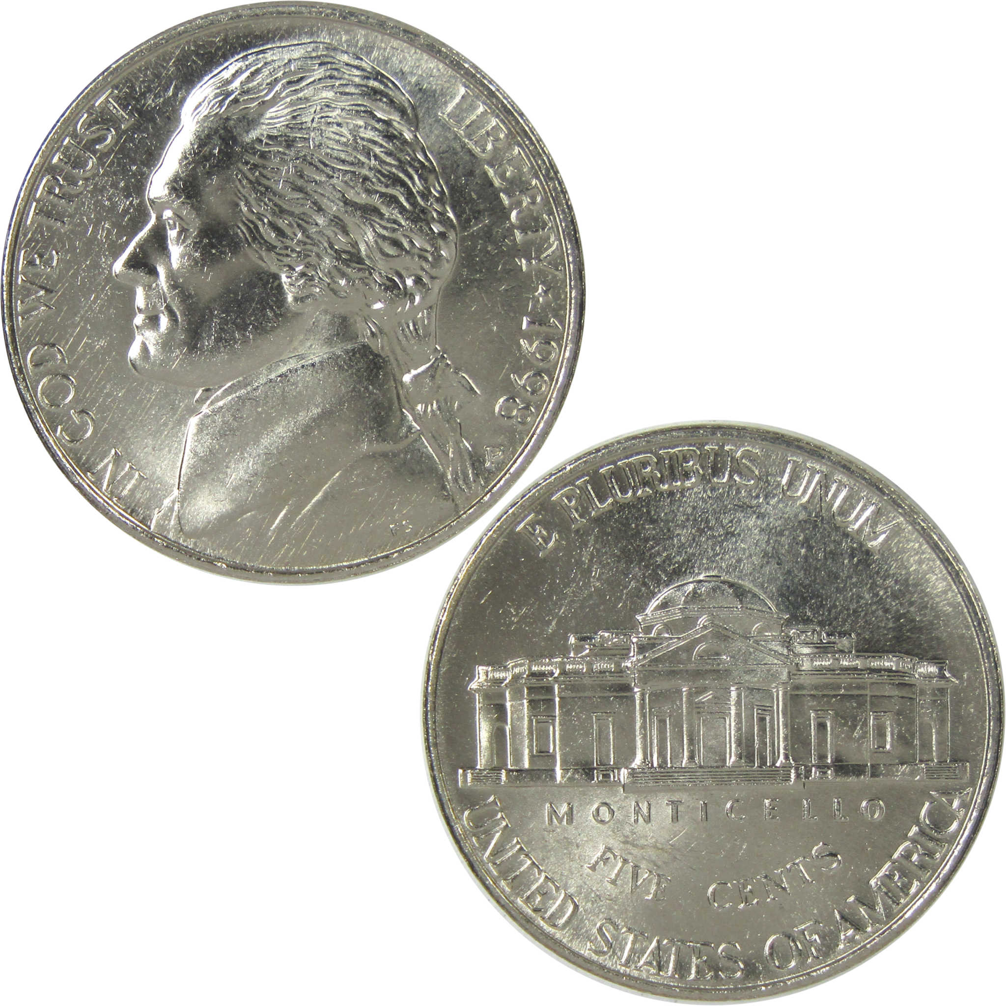 1998 P Jefferson Nickel Uncirculated 5c Coin