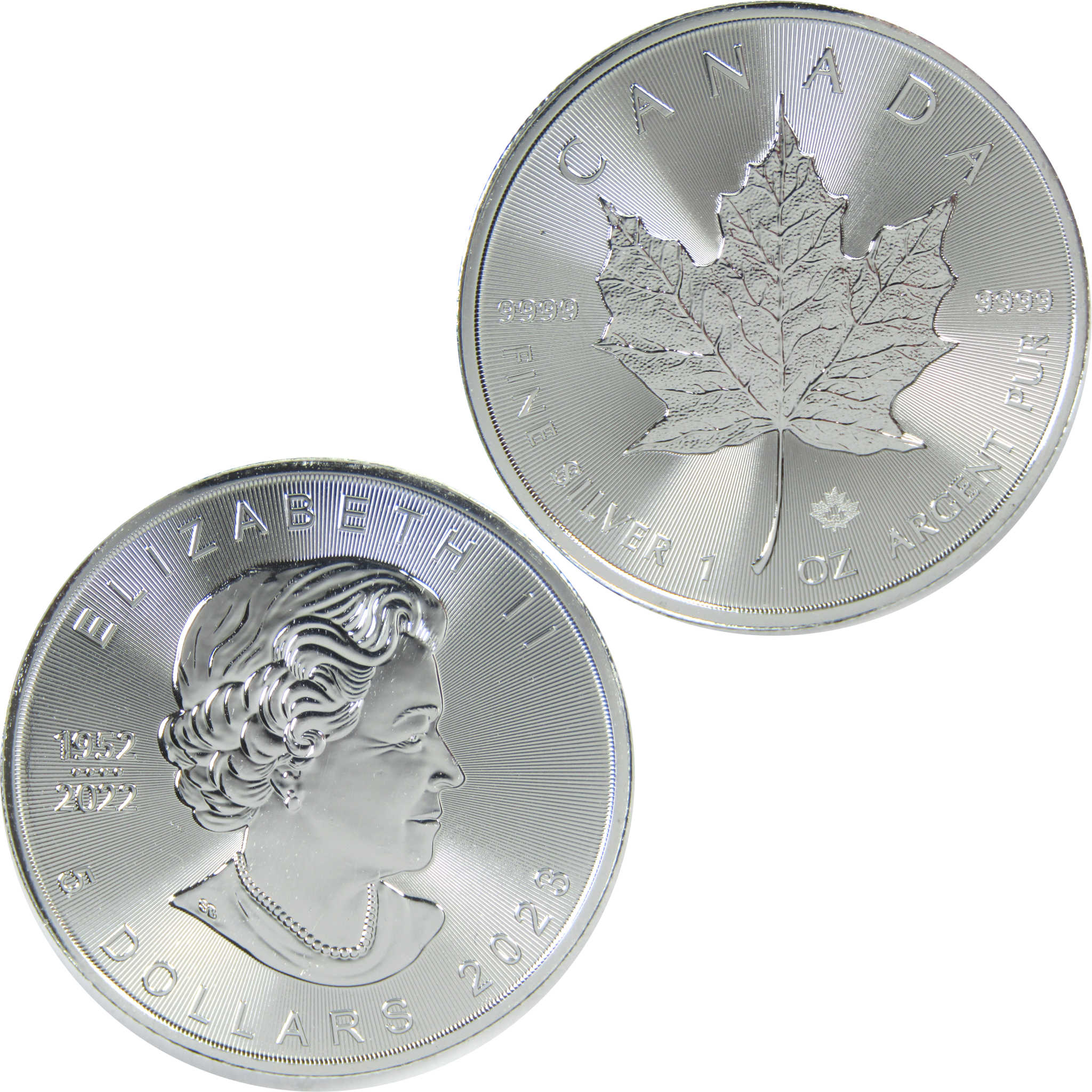 2023 Canadian Maple Leaf Uncirculated 1 oz .9999 Silver Bullion $5