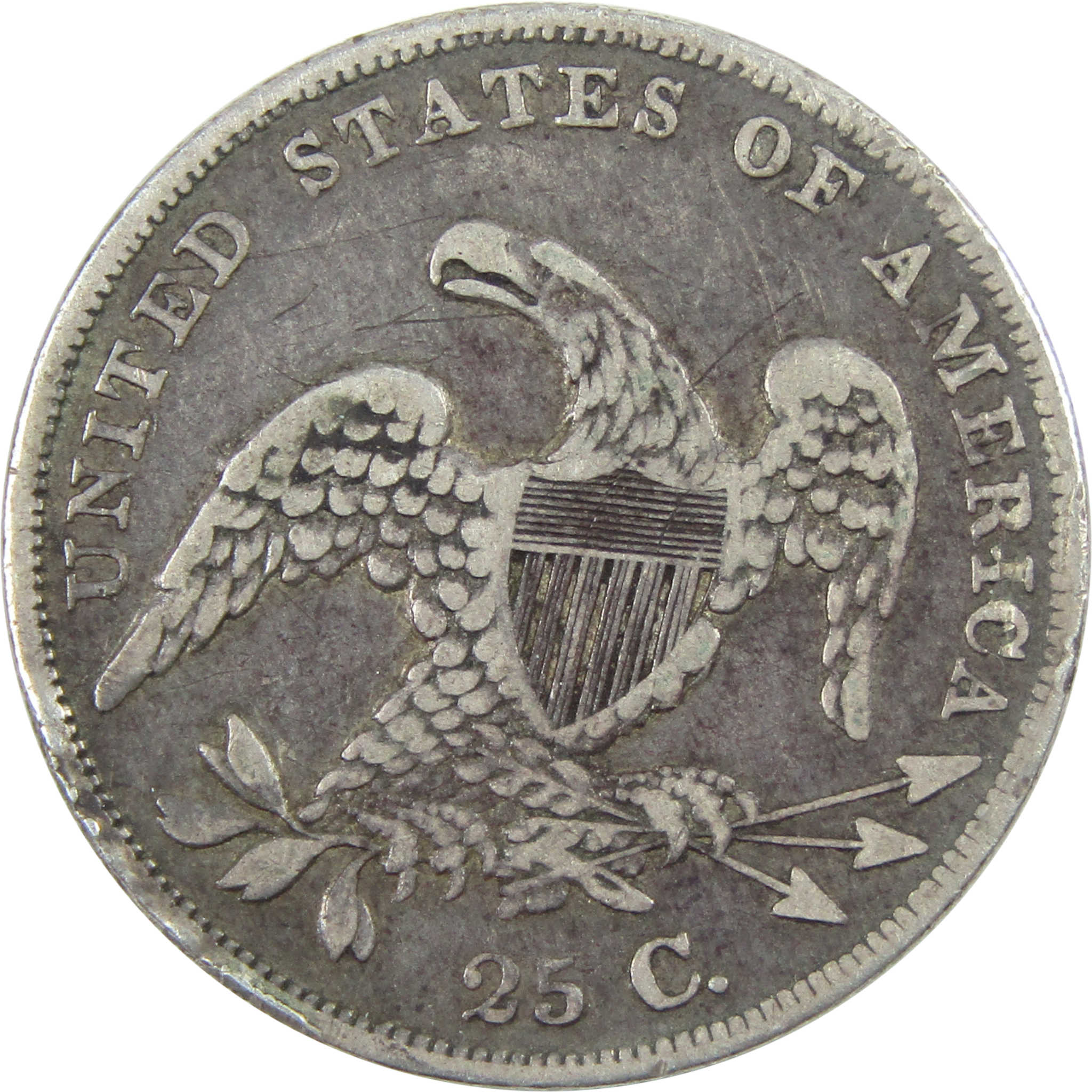 1836 Capped Bust Quarter F Fine Silver 25c Coin SKU:I13867