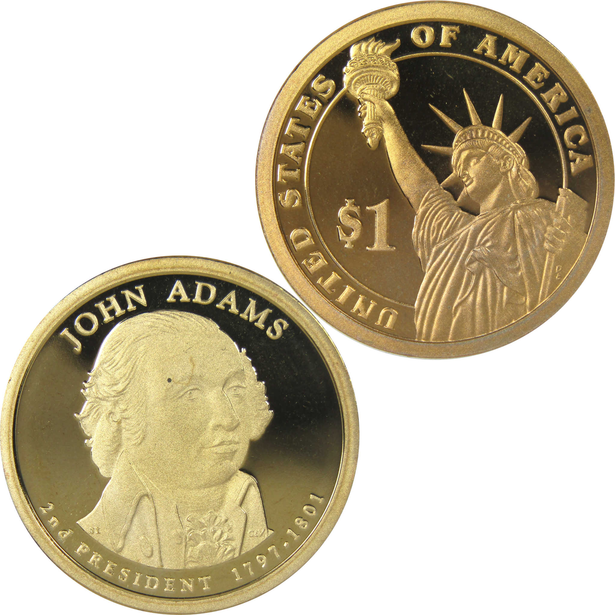 2007 S John Adams Presidential Dollar Choice Proof $1 Coin