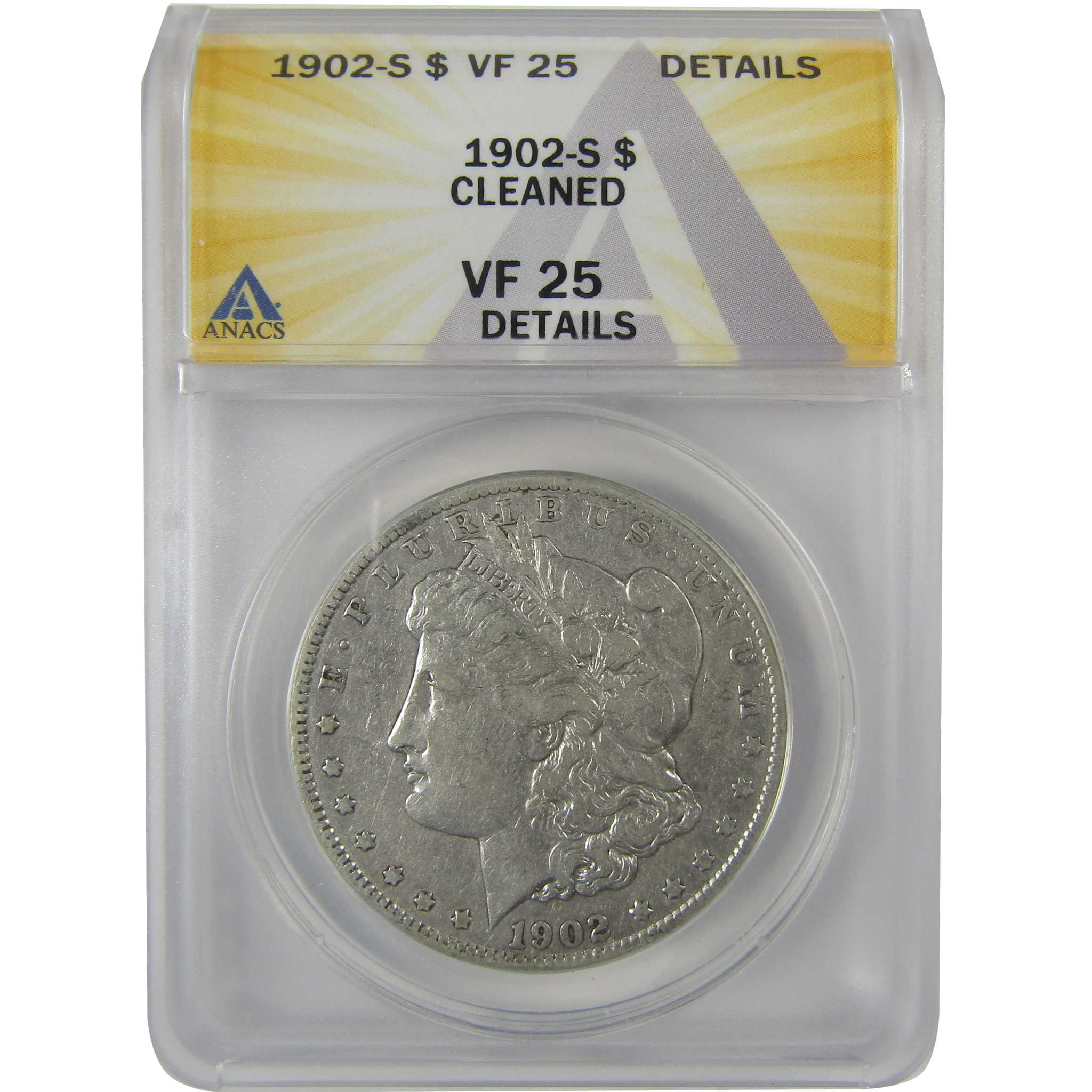 1902 S Morgan Dollar VF 25 Details ANACS Silver $1 Coin SKU:I21681 - Morgan coin - Morgan silver dollar - Morgan silver dollar for sale - Profile Coins &amp; Collectibles