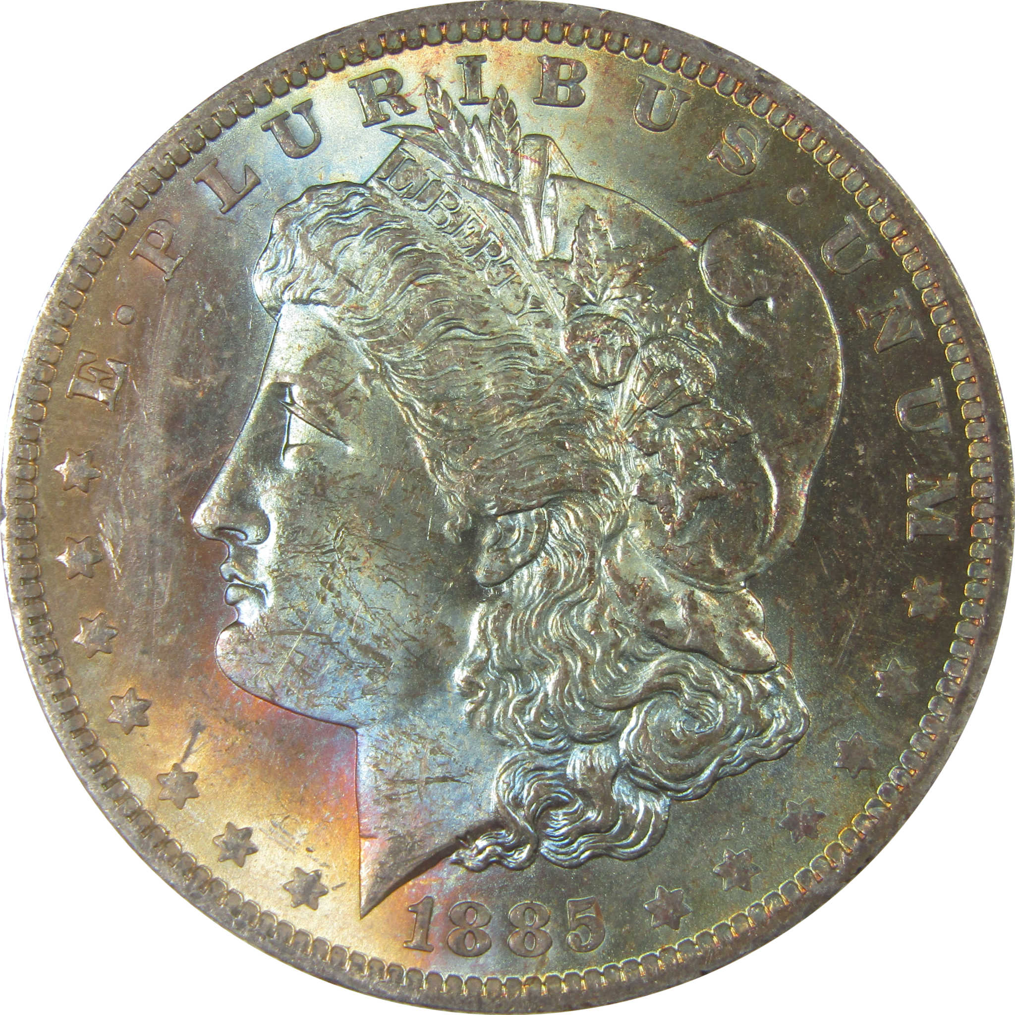 1885 O Morgan Dollar BU Choice Uncirculated Silver Toned SKU:CPC0996