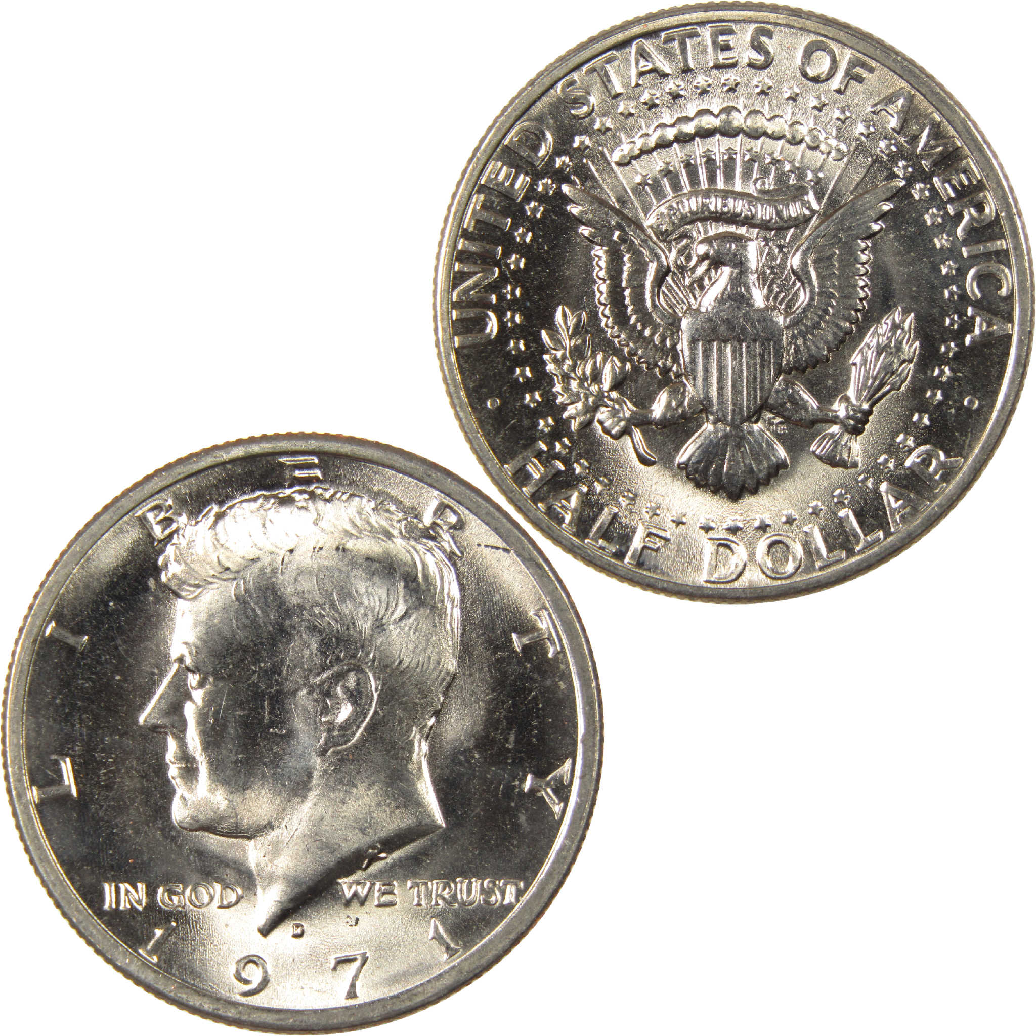 1971 D Kennedy Half Dollar Uncirculated Clad 50c Coin