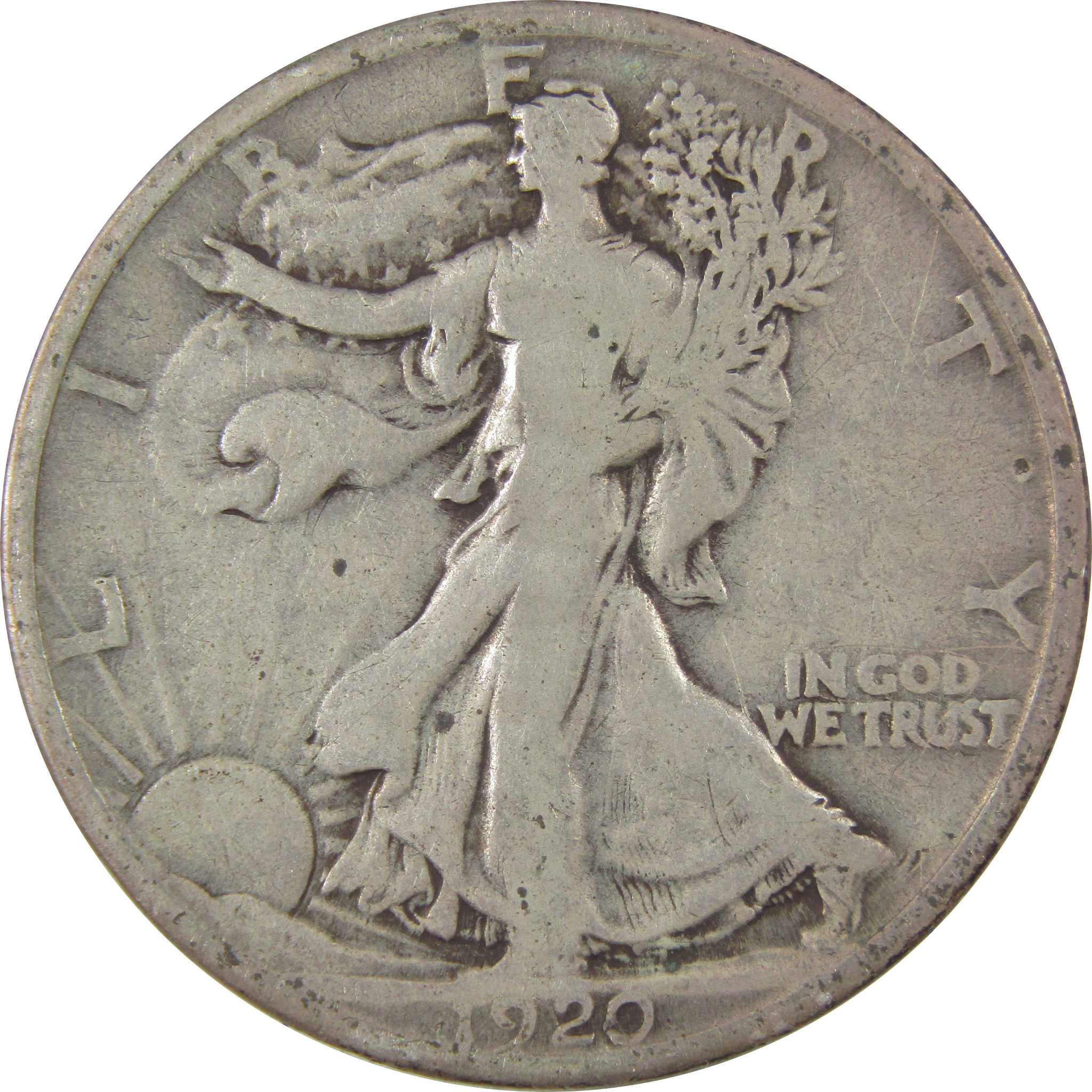 1920 D Liberty Walking Silver Half Dollar VG Very Good Coin SKU:I24153