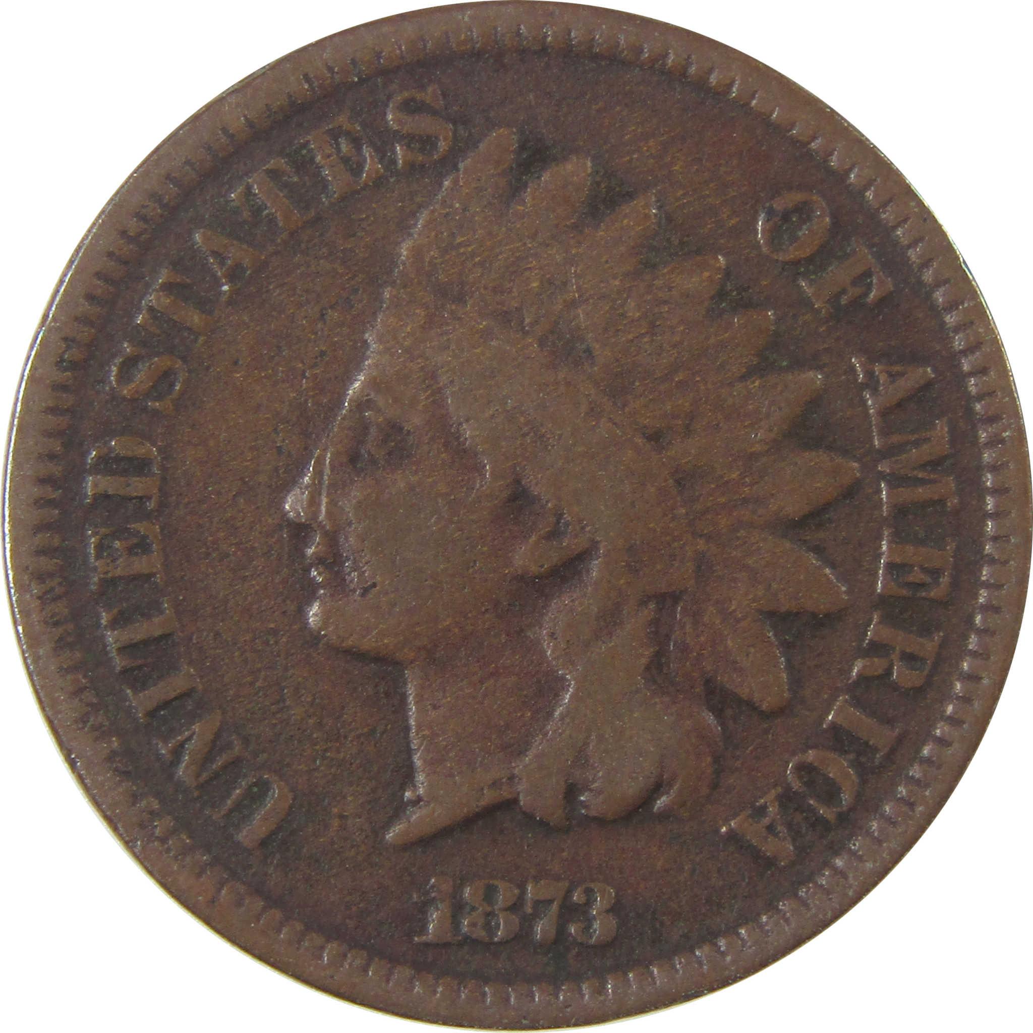 1873 Open 3 Indian Head Cent VG/F Very Good / Fine Penny SKU:I23299
