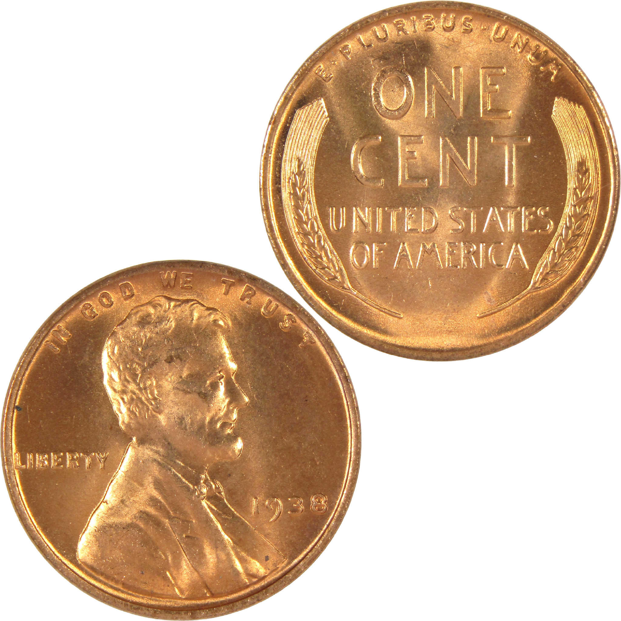 1938 Lincoln Wheat Cent Uncirculated Penny 1c Coin