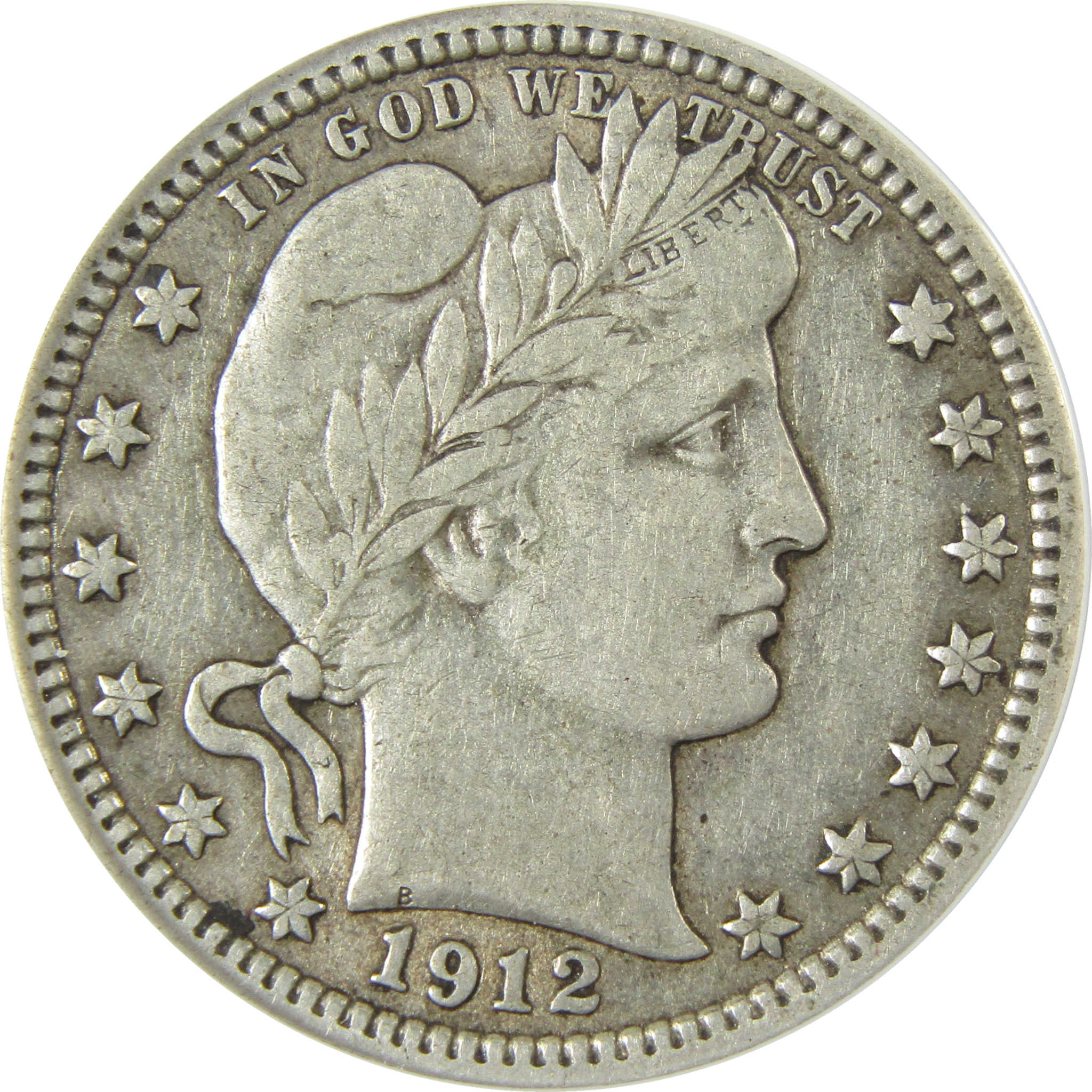 1912 Barber Silver Quarter VF 25 ANACS 25c Coin SKU:I28593