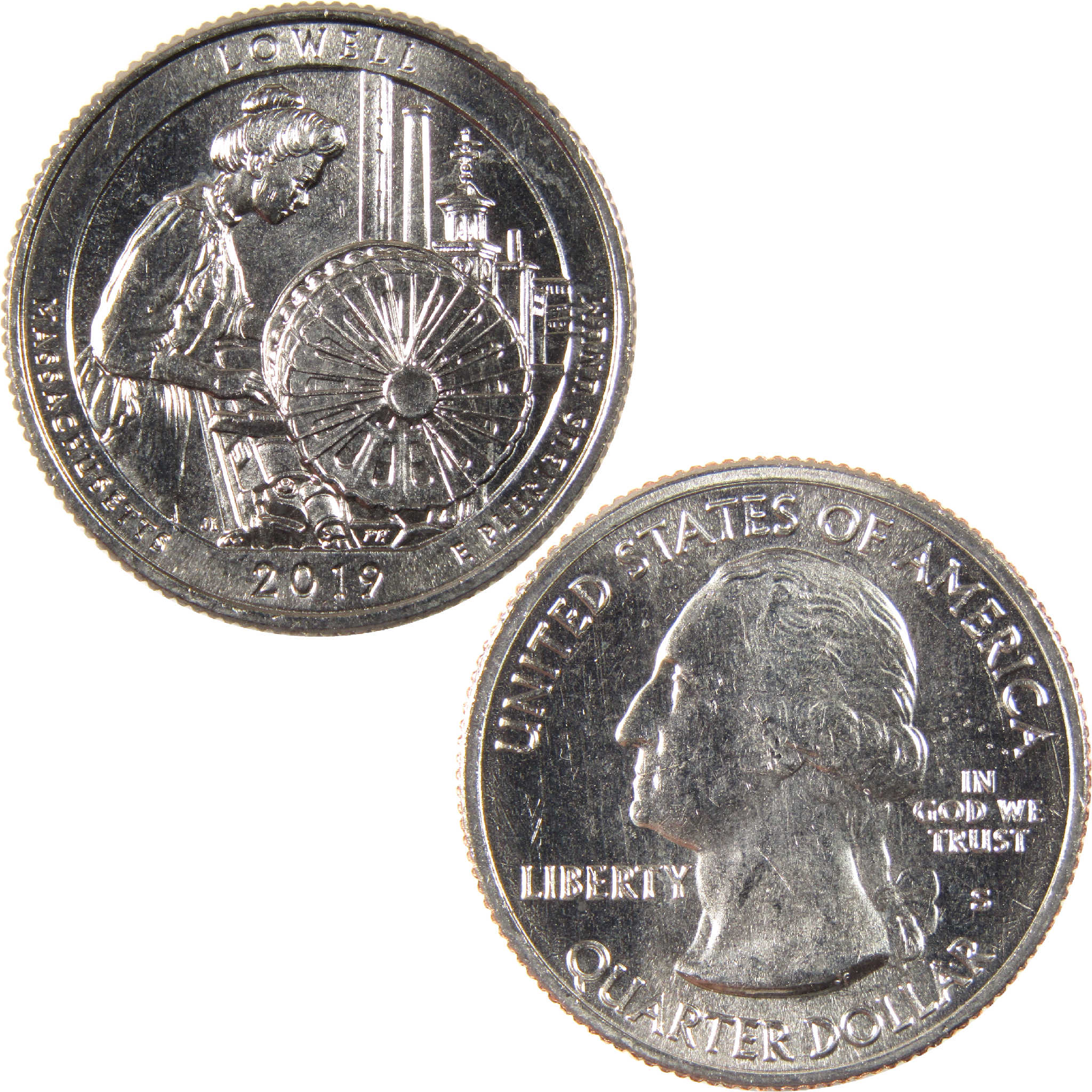 2019 S Lowell National Historical Park Quarter Uncirculated Clad 25c