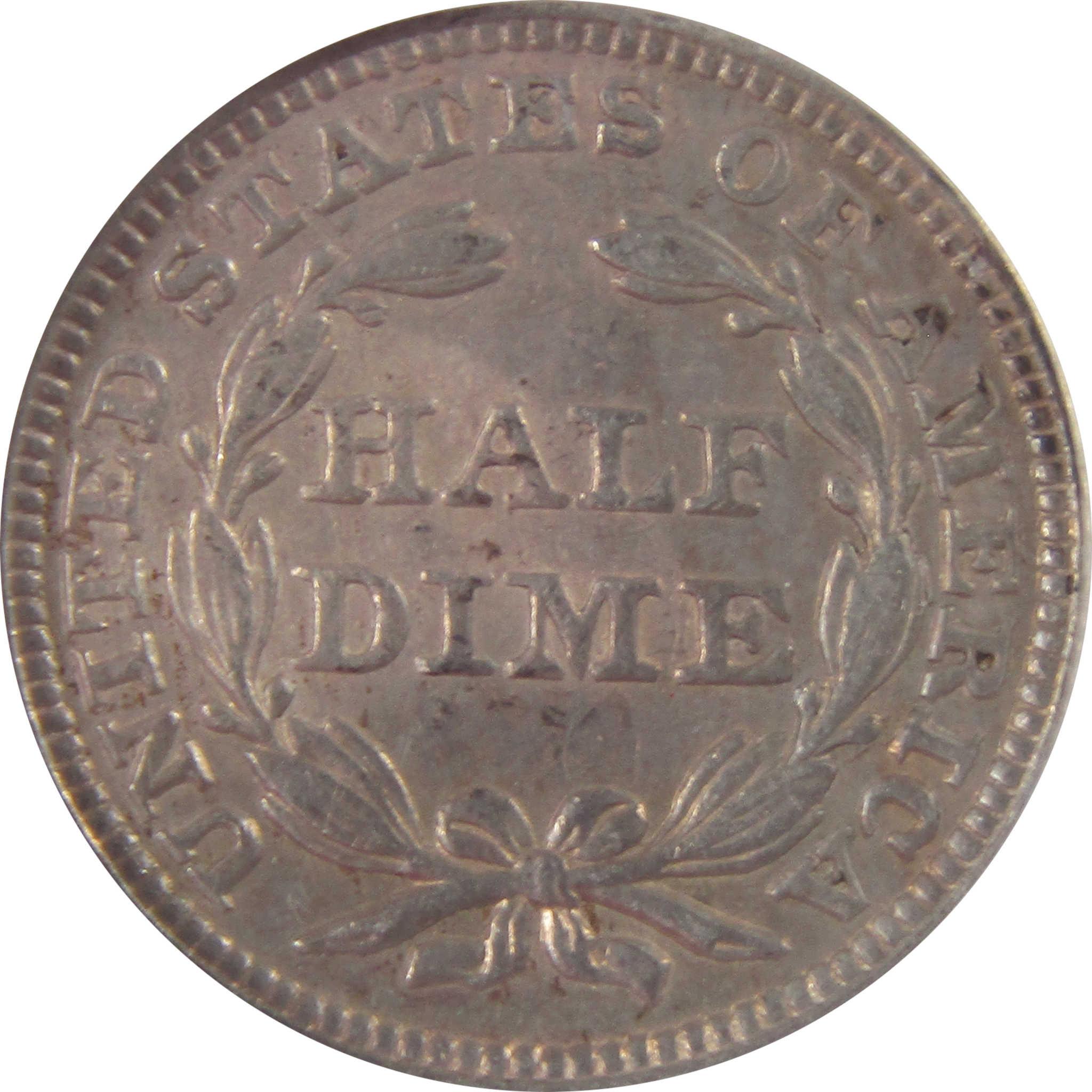 1843 Seated Liberty Silver Half Dime AU 50 Details ANACS SKU:I25559