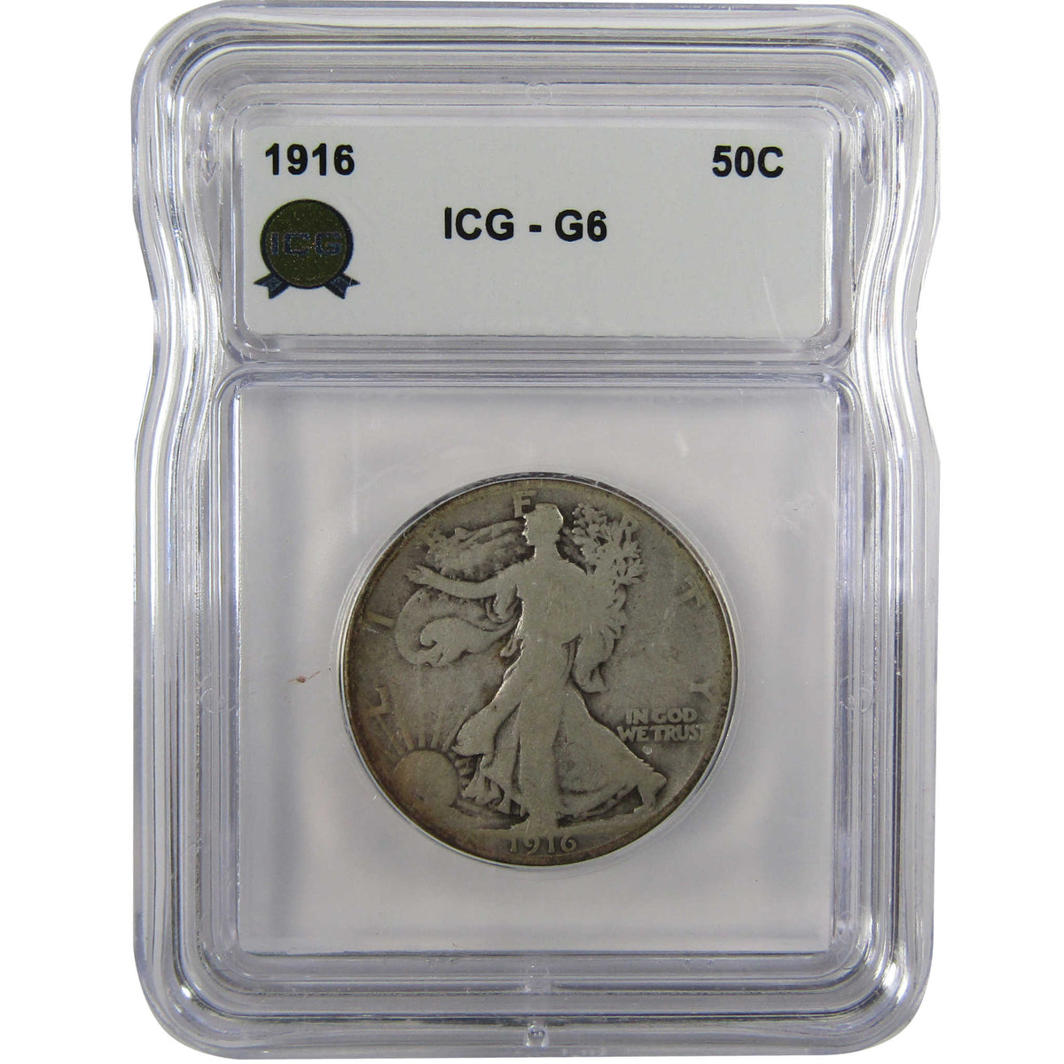 1916 Liberty Walking Silver Half Dollar G 6 ICG 50c Coin SKU:I29102