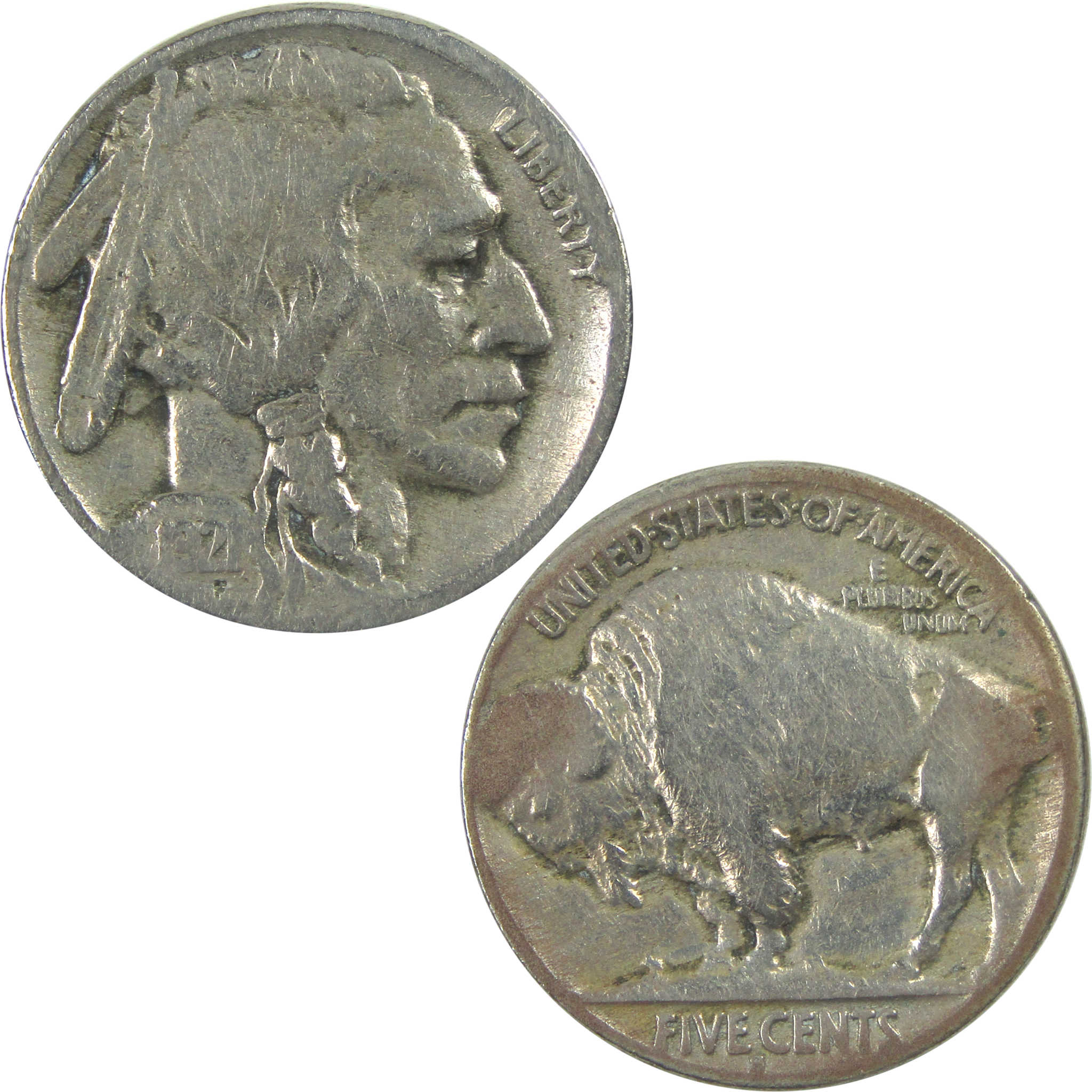 1921 S Indian Head Buffalo Nickel VG Very Good Details 5c SKU:I15317